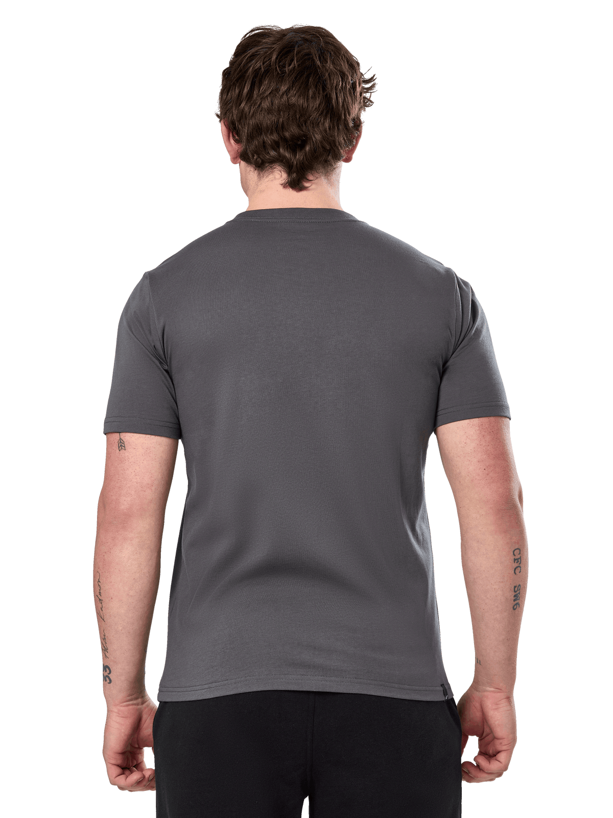Alpinestars Prevail Csf Tee, kortärmad t-shirt, charcoal, baksida utan tryck, vardagliga motorsportinspirerade streetwear