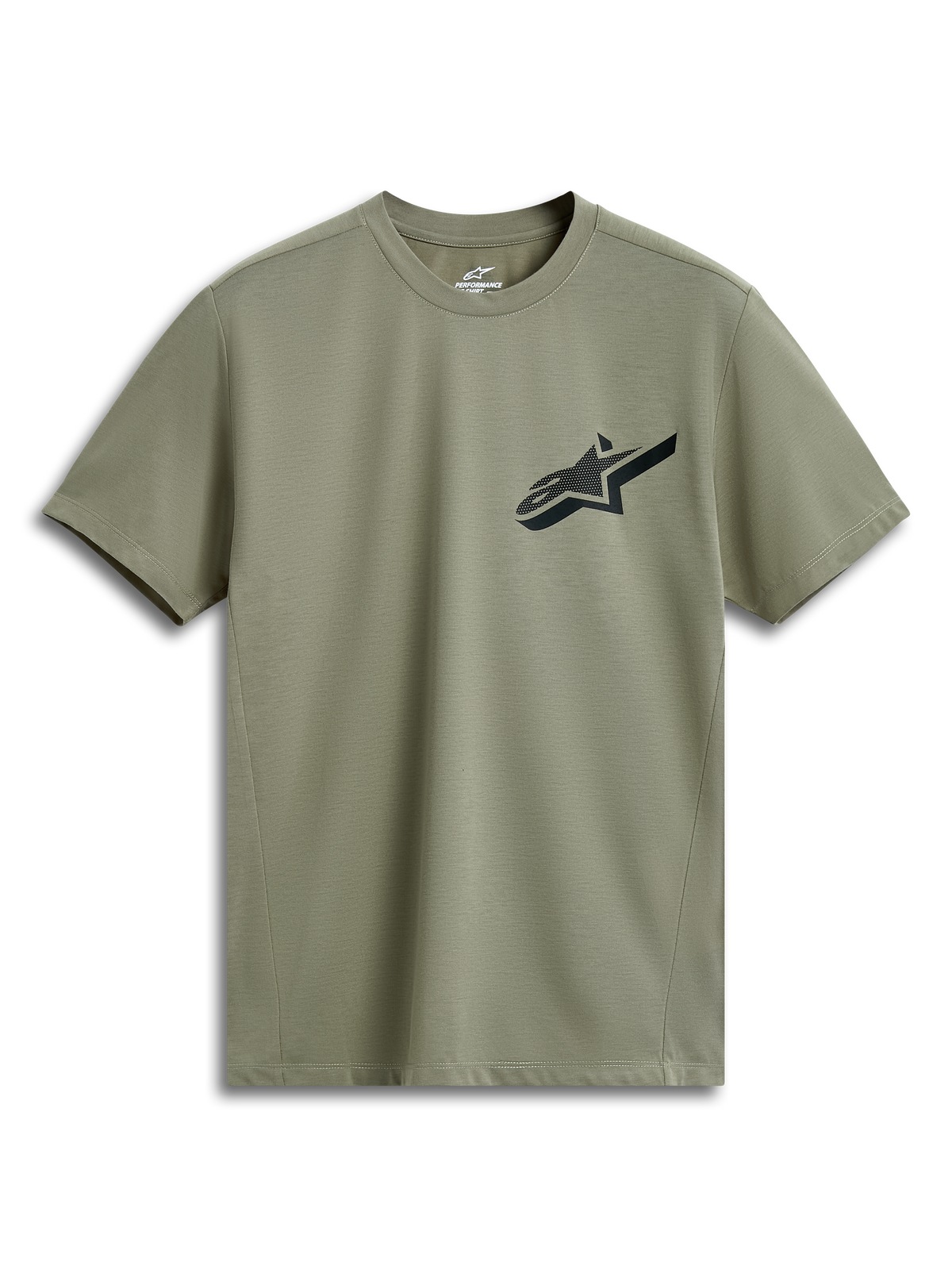 Alpinestars Attrition Performance Tee, kortärmad t-shirt, ljusgrön, svart Astars-logotyp på bröstet, tekniskt jerseymaterial, hållbara sportkläder