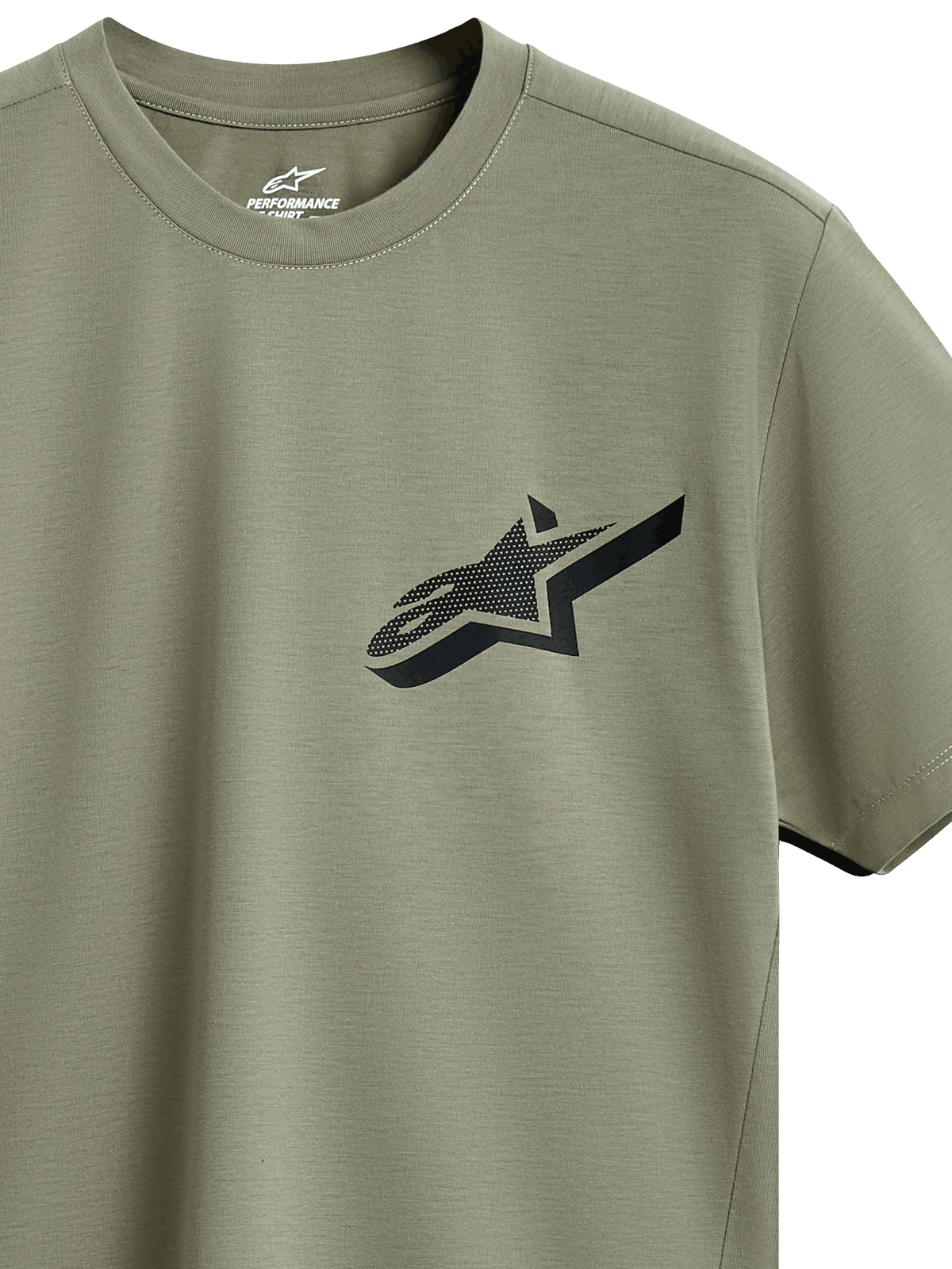 Alpinestars Attrition Performance Tee, kortärmad t-shirt, ljusgrön, svart Astars-logotyp med texturerat mönster på bröstet, hållbart fukttransporterande funktionsmaterial