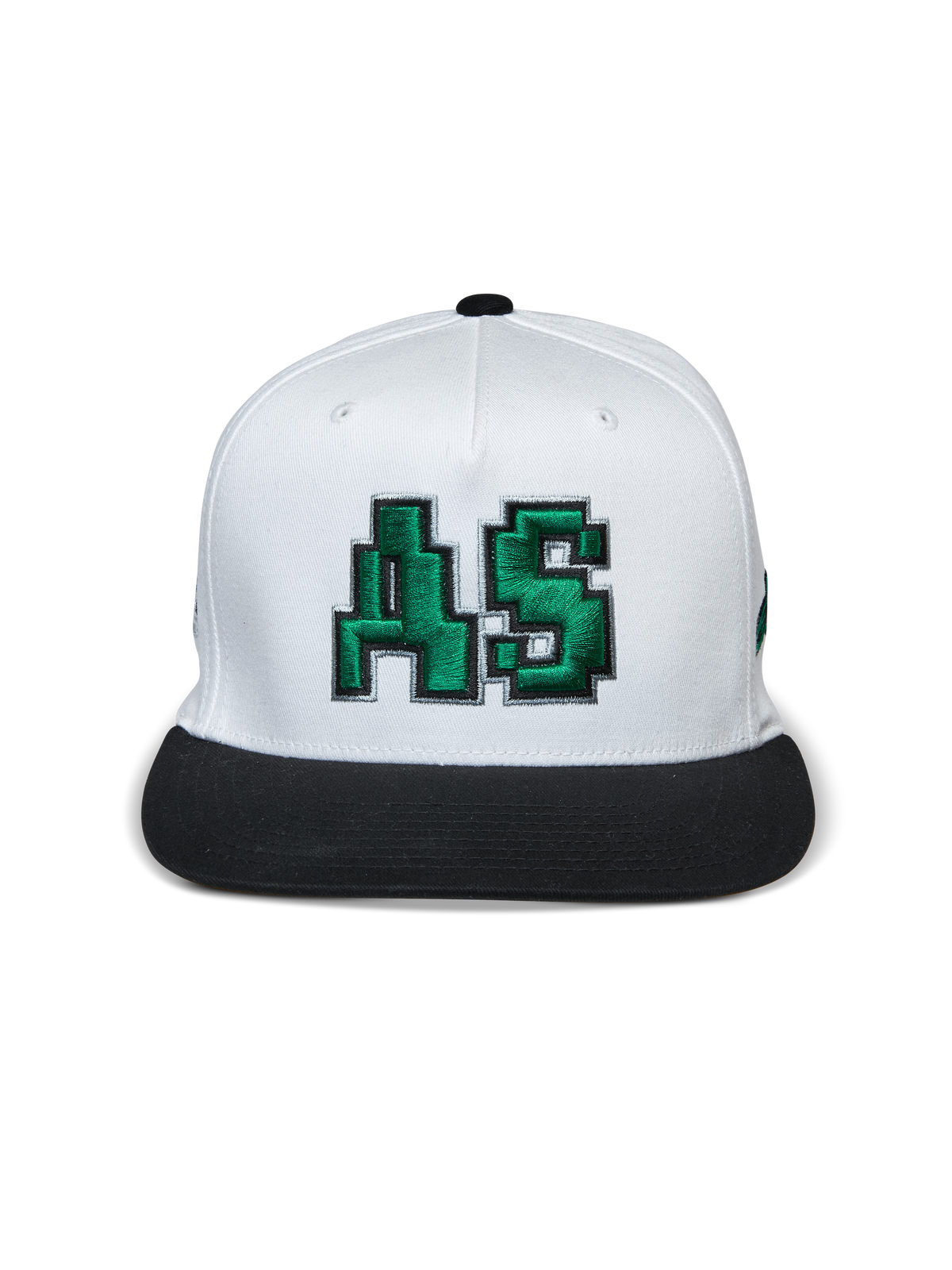 Alpinestars Franchise Keps, keps med platt skärm, vit och svart, grön 3D-broderad AS-logotyp fram, strukturerad krona med svart platt skärm, vardaglig motorsportinspirerad huvudbonad