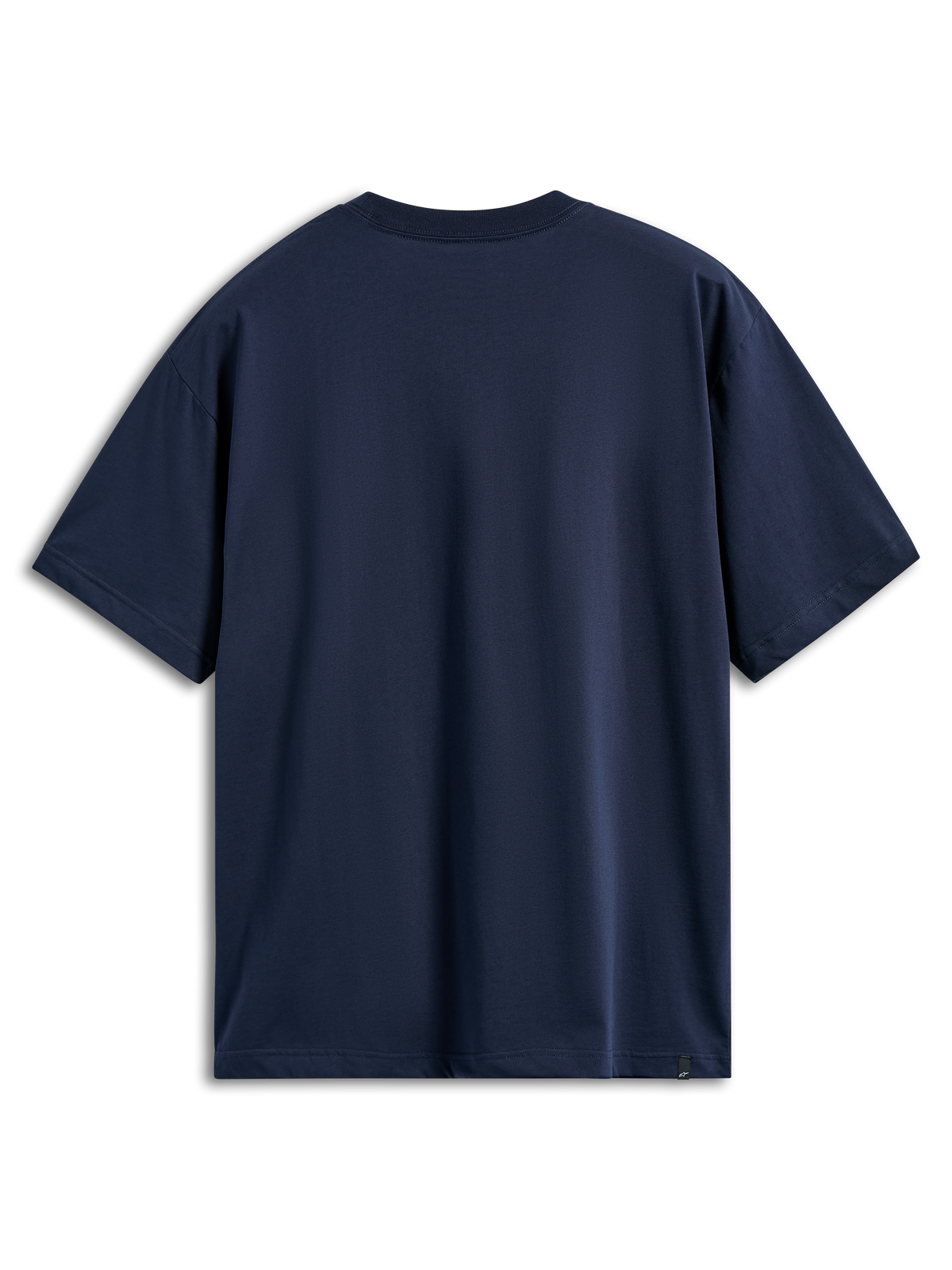Alpinestars Aplomb Oversized CSF Tee, kortärmad t-shirt, marinblå, baksida, avslappnad oversized-passform, enfärgad design med en liten logotyp-etikett vid nederkanten, avslappnade sportkläder