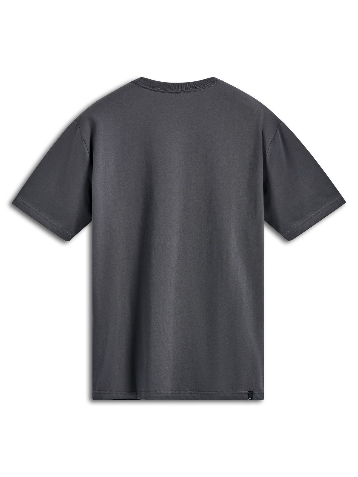 Alpinestars Ellipsoid CSF Tee, kortärmad t-shirt, koksgrå, baksida, enfärgad design med en liten svart logotypetikett i nederkanten, vardagliga sportkläder