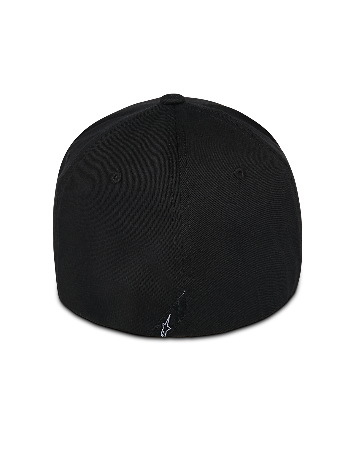 Alpinestars Pivot keps, svart keps med flexibel baksida, baksida med en liten vit broderad Astars-logotyp, twillkonstruktion, vardagliga motorsportkläder