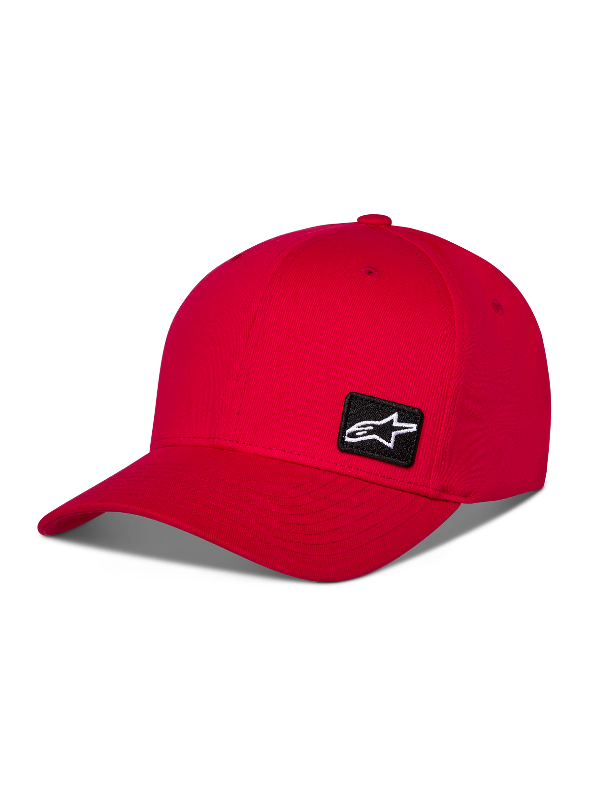 Alpinestars Pivot keps, röd sportswear-keps, böjd skärm med strukturerad krona, med en liten svart broderad Astars-logotyppatch på sidan, casual motorsportdesign
