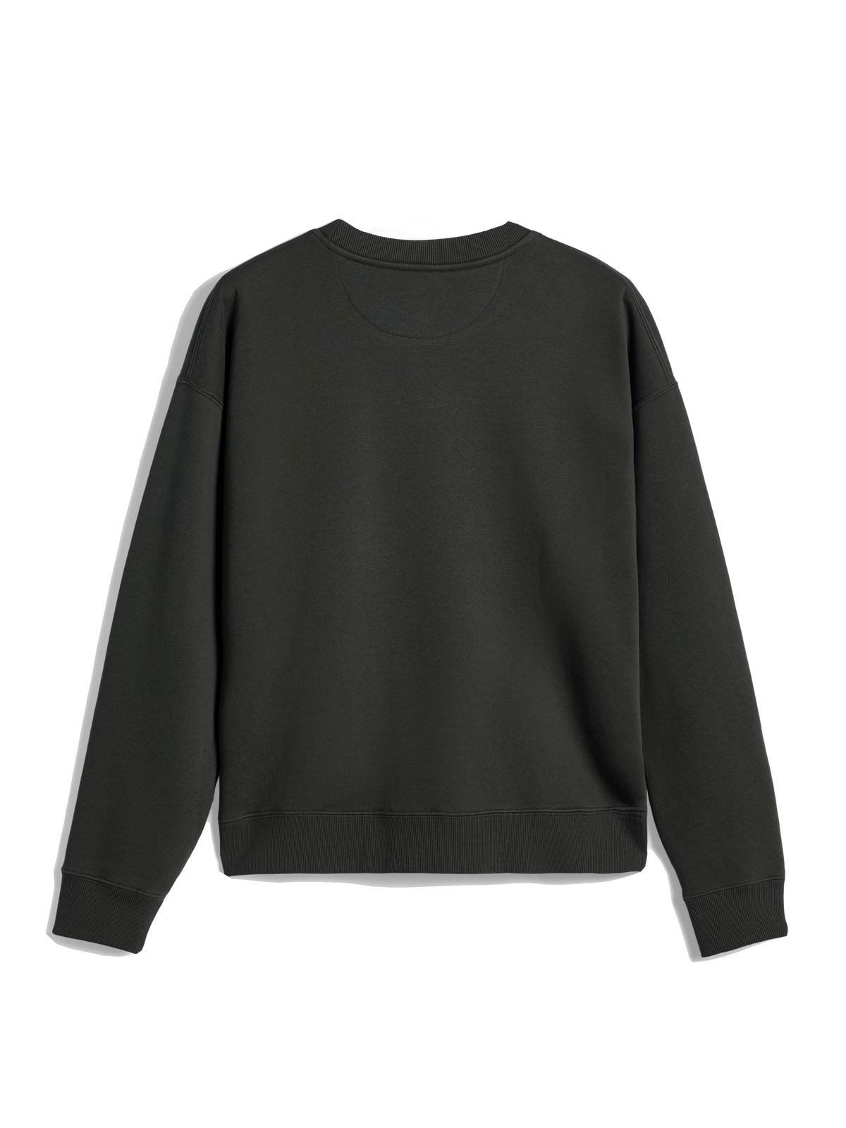 Alpinestars Essentials Ageless Crew, Crewneck Sweatshirt, Off Black, back view showing ribbed collar, cuffs, and hem, premium compact fleece casual streetwear