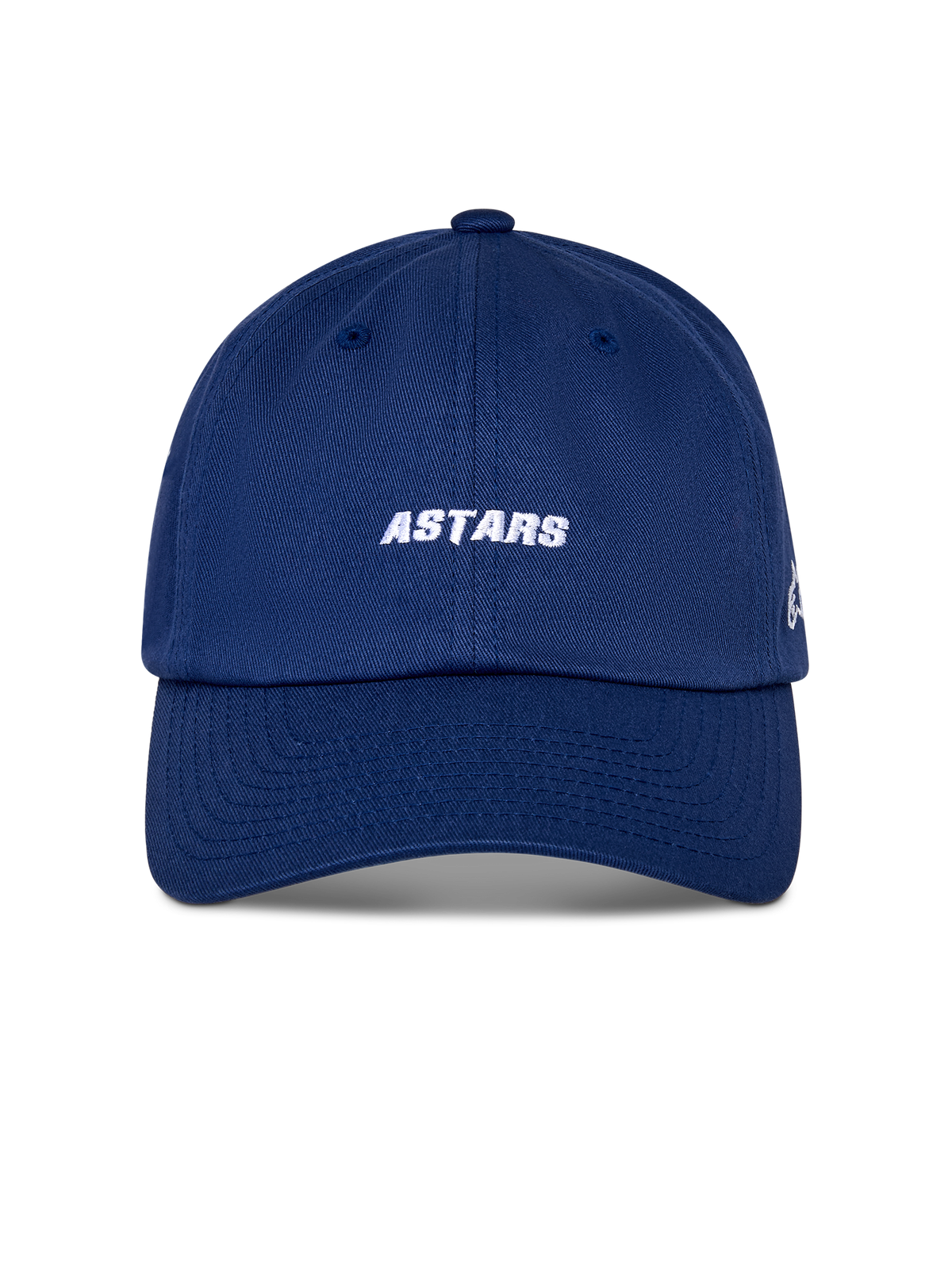 Alpinestars Deduce Strapback Hat, Sportswear Hat, Blue, white ASTARS wordmark embroidery on front, curved bill, unstructured low crown, casual motorsport-inspired headwear