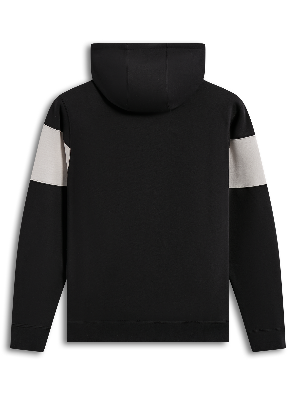 Alpinestars Cubic Hoodie, huvtröja i fleece, svart och grå, färgblockerad design, vy bakifrån, ribbad fåll och muddar, sportig livsstil