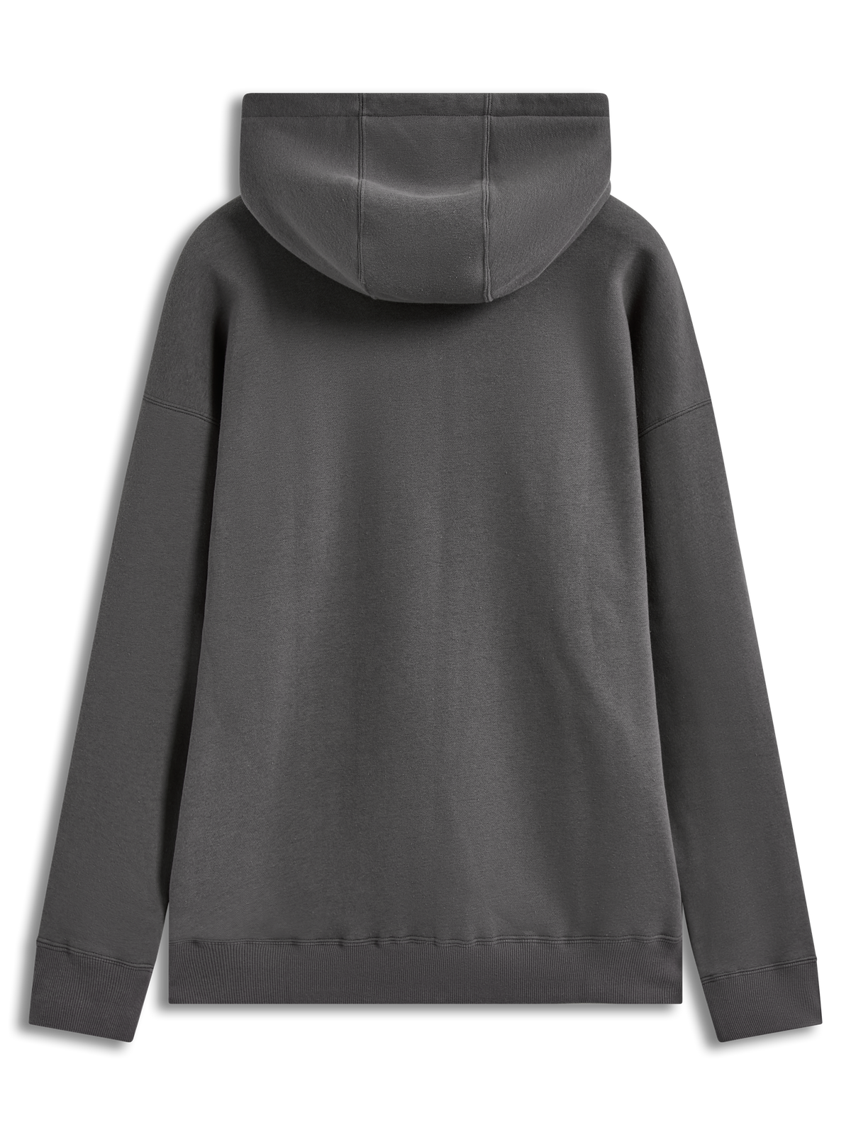 Alpinestars Entity Oversized Hoodie, mörkgrå fleecehoodie, vy bakifrån med stor huva och ribbade muddar