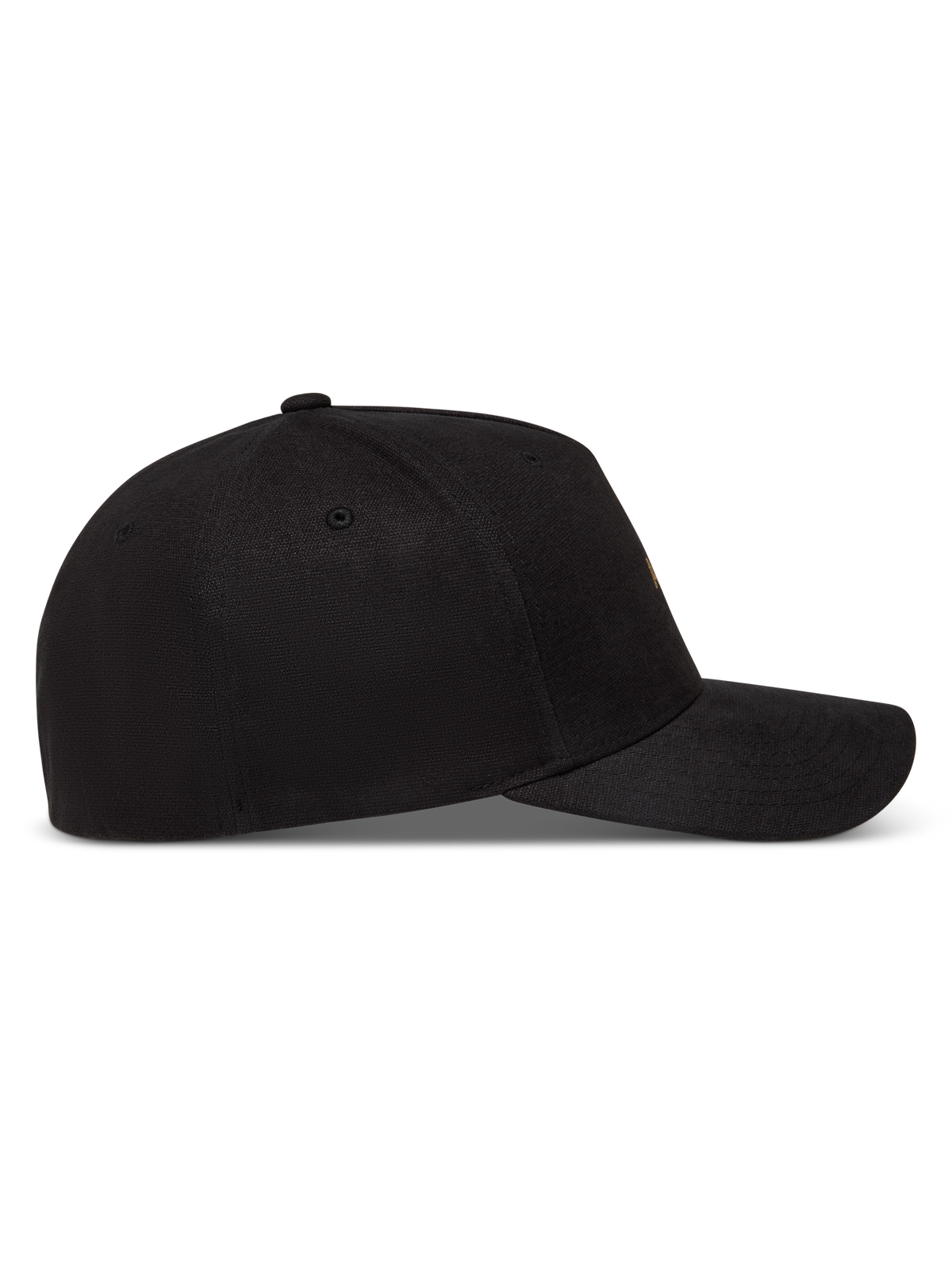 Alpinestars County Canvas hatt, svart keps i peachad oxfordväv med böjd skärm och strukturerad krona, sidoprofil.