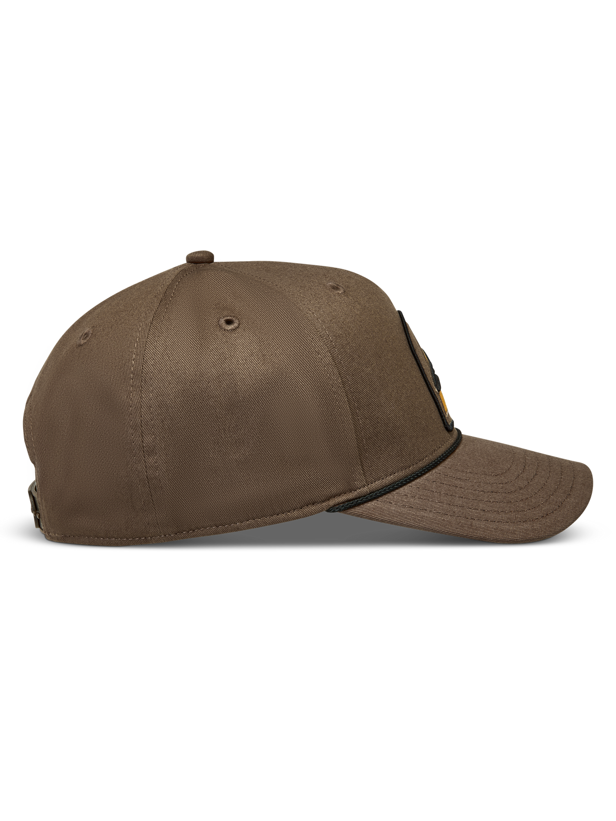 Alpinestars Acme snapback-keps, nötbrun keps i twill med böjd skärm, strukturerad krona och svart repkant.