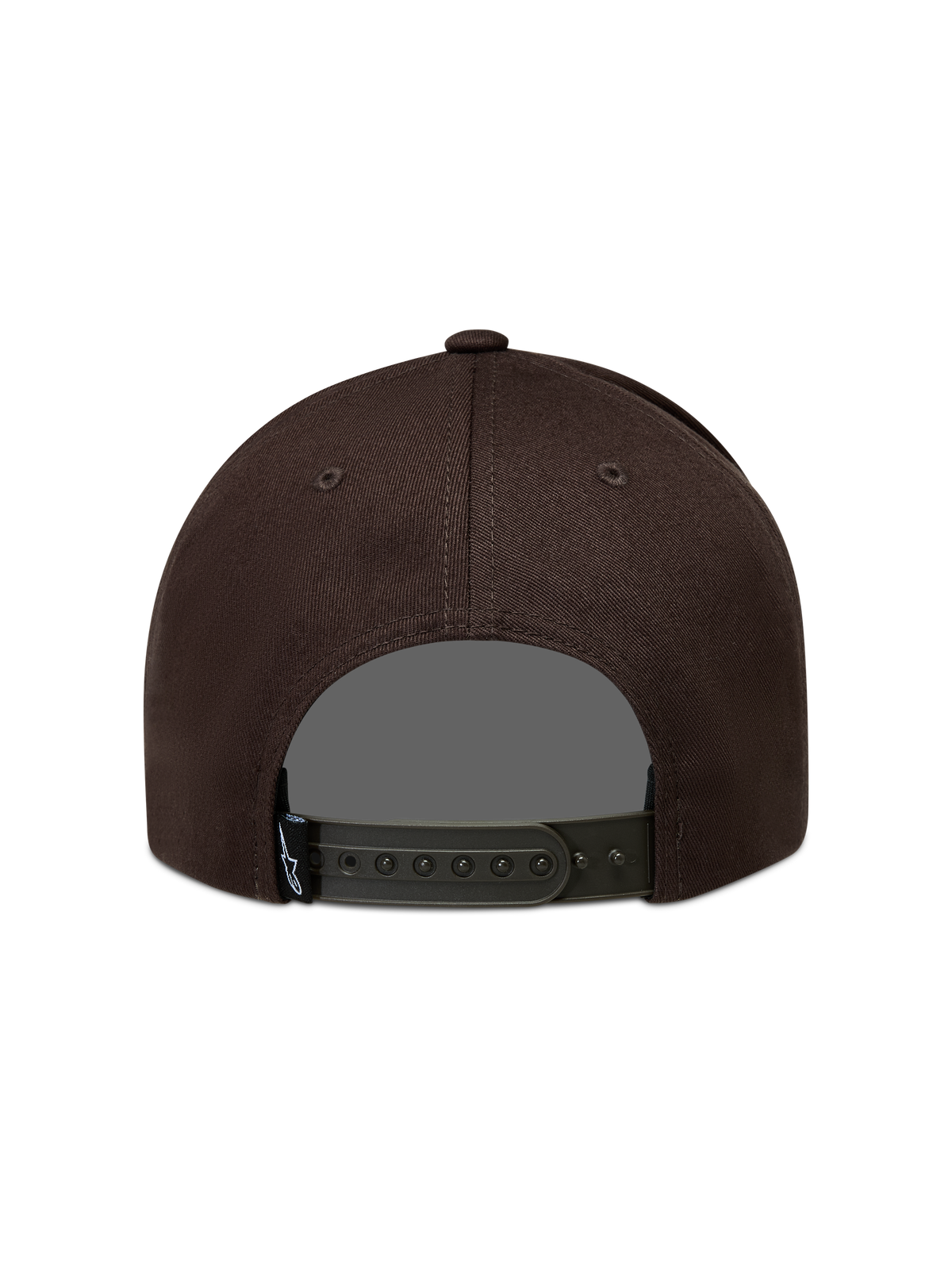 Alpinestars Combo Logo Snapback keps, brun keps i twill med justerbar snapback-stängning sedd bakifrån.
