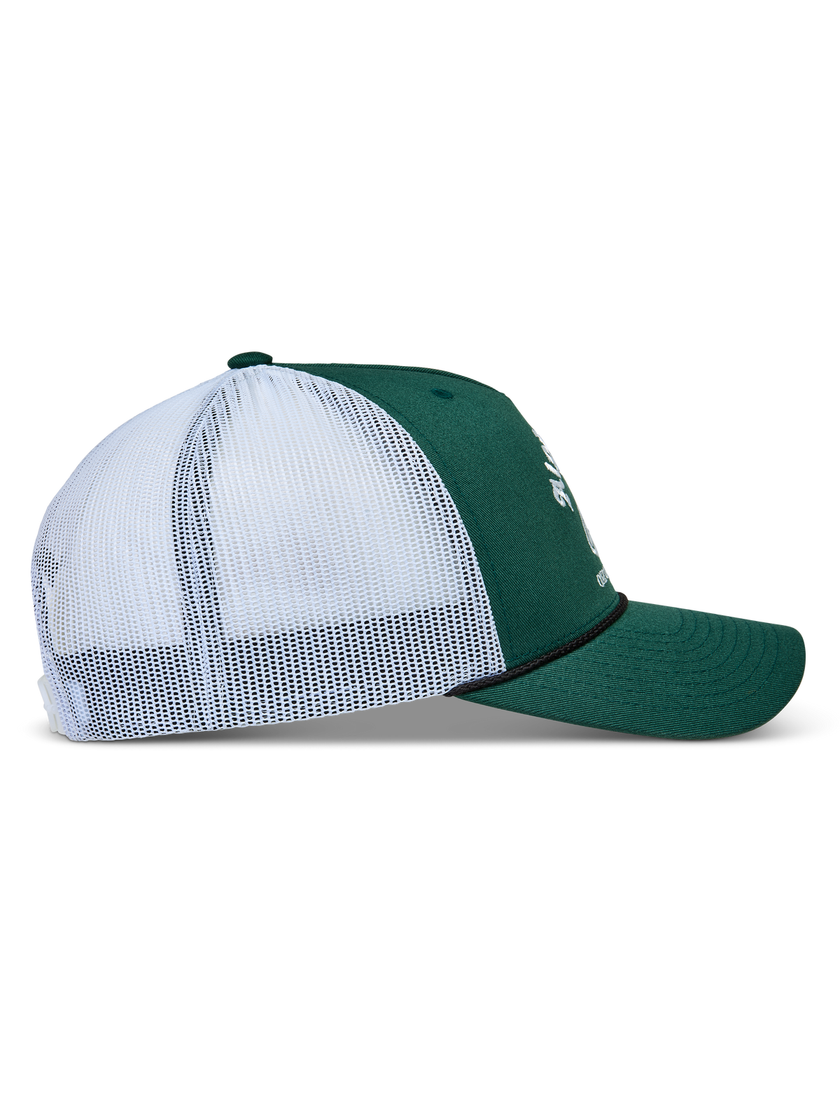 Alpinestars Baron Trucker keps, grön och vit sportkeps med böjd skärm och ventilerande meshbaksida.