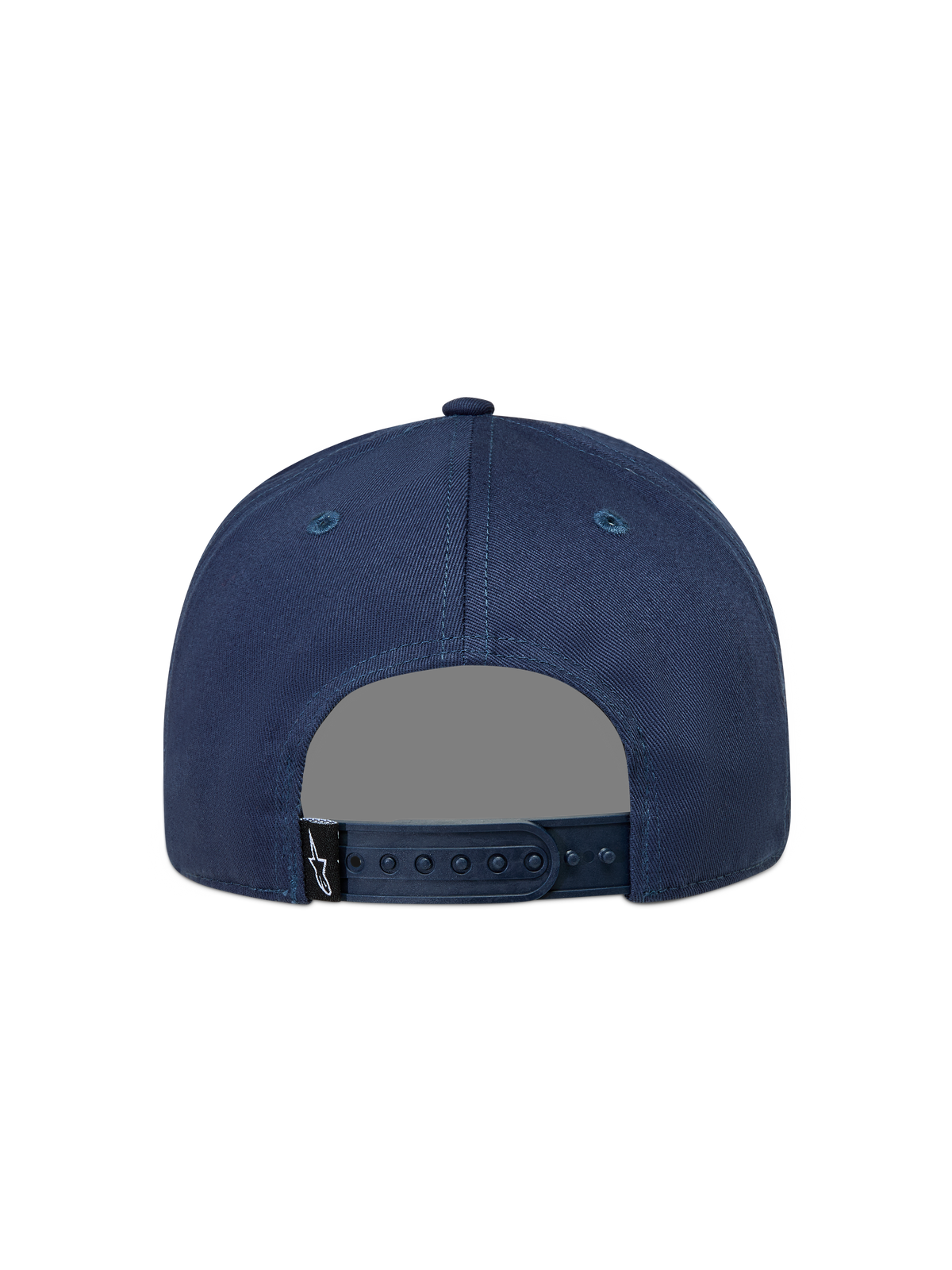 Alpinestars Label Snapback Hatt, mörkblå sportkeps i twill med justerbar knäppning bak och vävd Astars-logotyp.