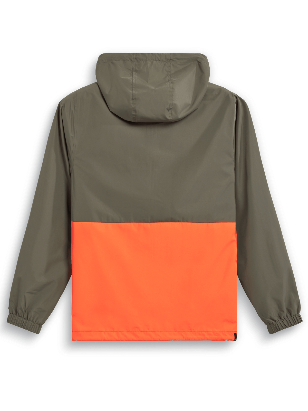 Alpinestars Speeder Windbreaker Jacket, lätt vindjacka med huva, Military Orange och Olive Green, baksida med blockfärgad design, huva och elastiska muddar