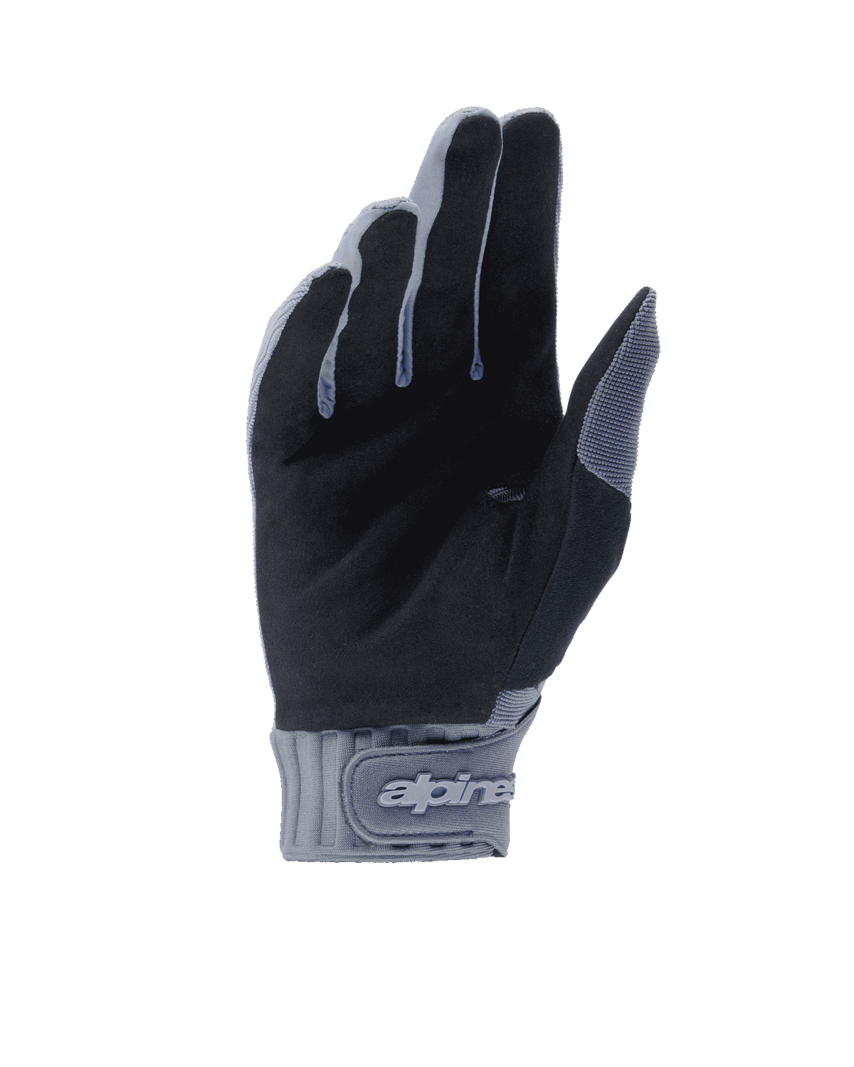 Alpinestars A-Dura-handskar, cykelhandskar, Infinity Blue och svart, vy av handflatan med syntetmocka för grepp, neoprenmanschett med kardborrestängning och logotyp, slitstark utrustning för mountainbike