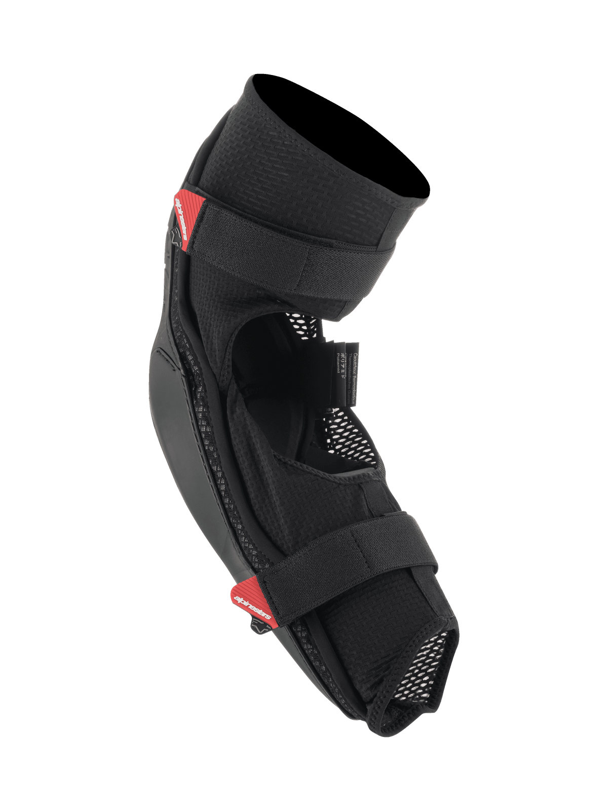Alpinestars Bionic Pro armbågsskydd, svarta och röda, lätta MTB-skydd med ventilerande mesh-konstruktion, dubbla kardborreband och integrerade stötdämpande skal