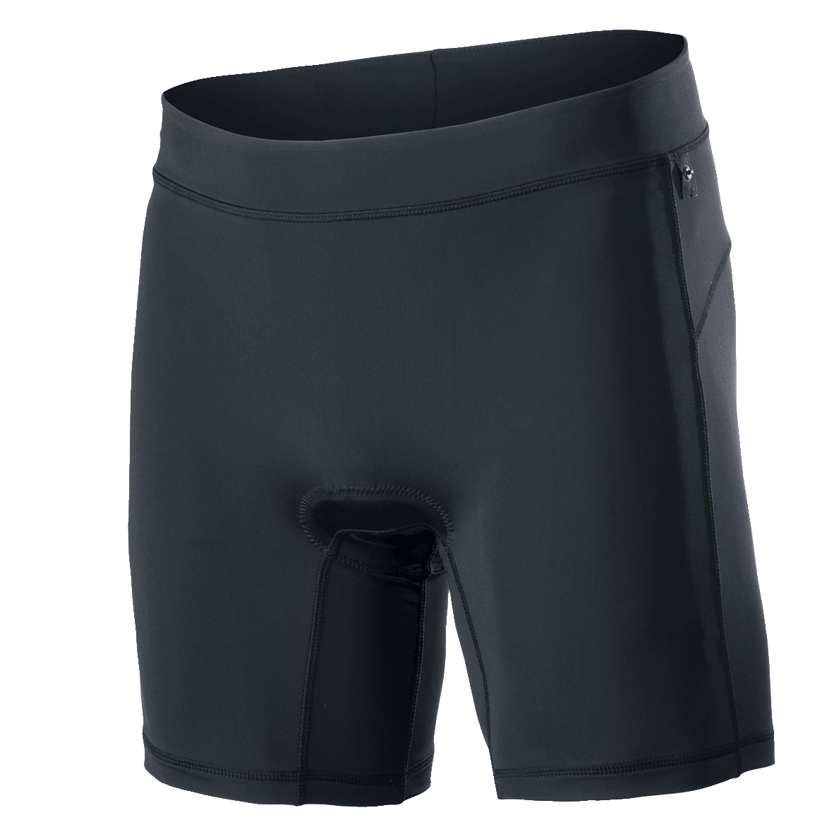 Alpinestars Drop Inner Shorts, svarta mountainbike-innerbyxor med integrerad chamois-vaddering, brett elastiskt midjeband, ergonomisk kompressionspassform, andningsbart och snabbtorkande stretchmaterial för trail- och endurocykling