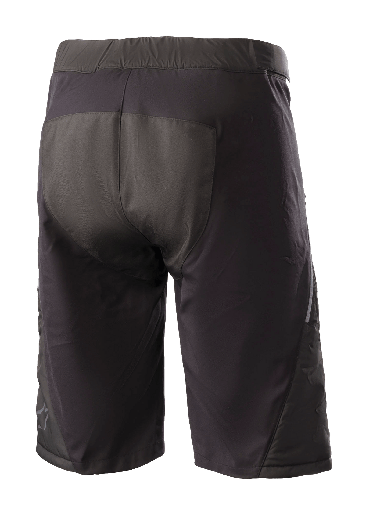 Alpinestars Denali 2 Shorts, Mountain Bike Shorts, Black Grisaille, rear view featuring reinforced seat area and water-resistant textile construction for off-road riding