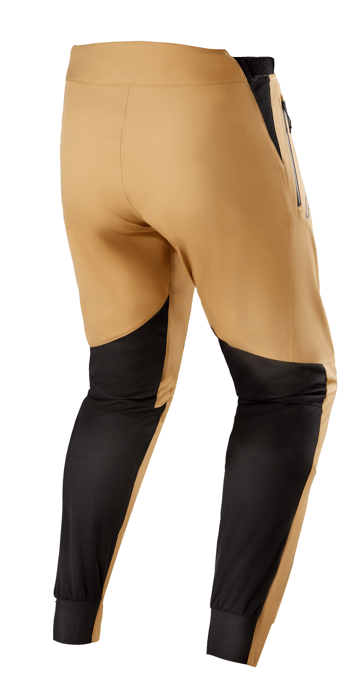 Alpinestars Tahoe 8.1 Waterproof Pants, vattentäta MTB-byxor, khaki och svarta, baksida med svarta förstärkta paneler på vaderna, justerbar midja och vattentäta dragkedjor för terrängcykling i vått väder