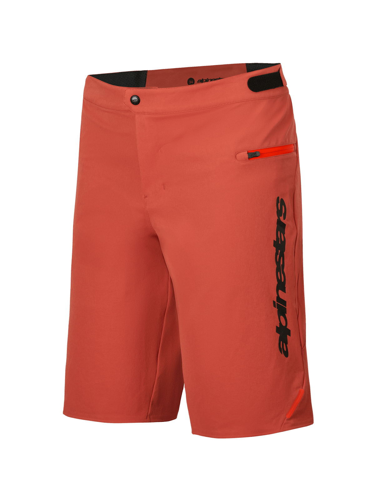 Alpinestars A-Dura Elite cykelshorts, mörkoranga herrishorts för mountainbike i slitstarkt Cordura-tyg med dragkedjefickor