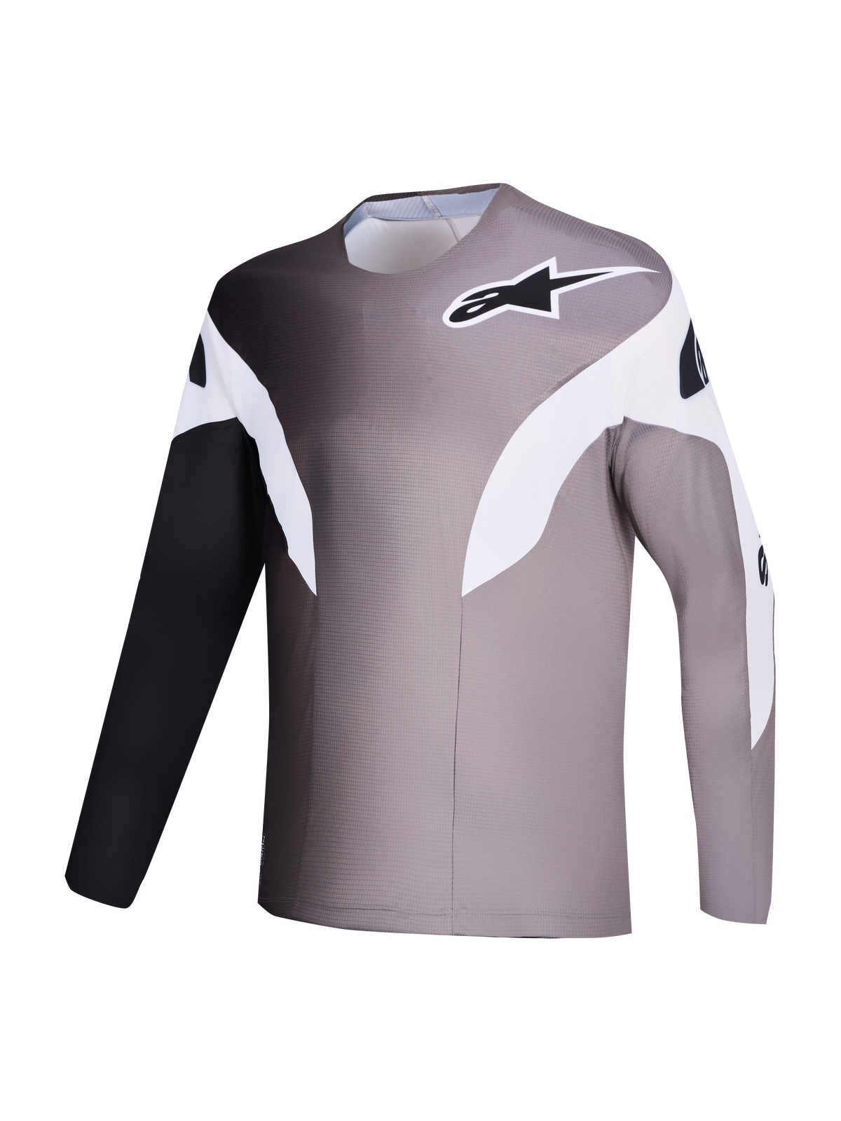 Alpinestars A-Supra Elite Jersey, Faded Gray MTB top with gradient design and micro-perforated recycled fabric.