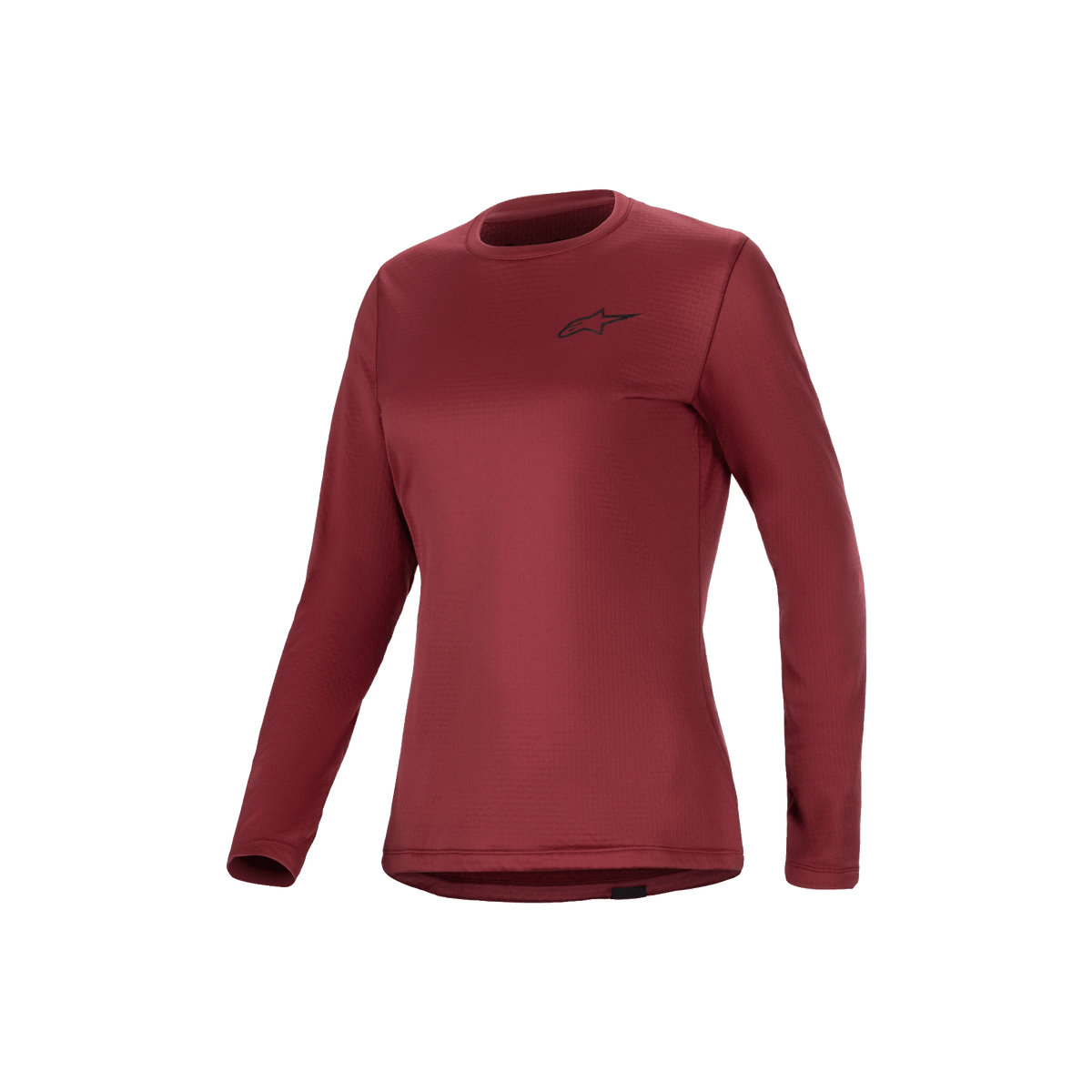 Alpinestars Stella A-Dura Termotröja, dam långärmad mountainbikecykeltröja, vinröd, isolerande fleecefodrad tröja med förlängt ryggslut