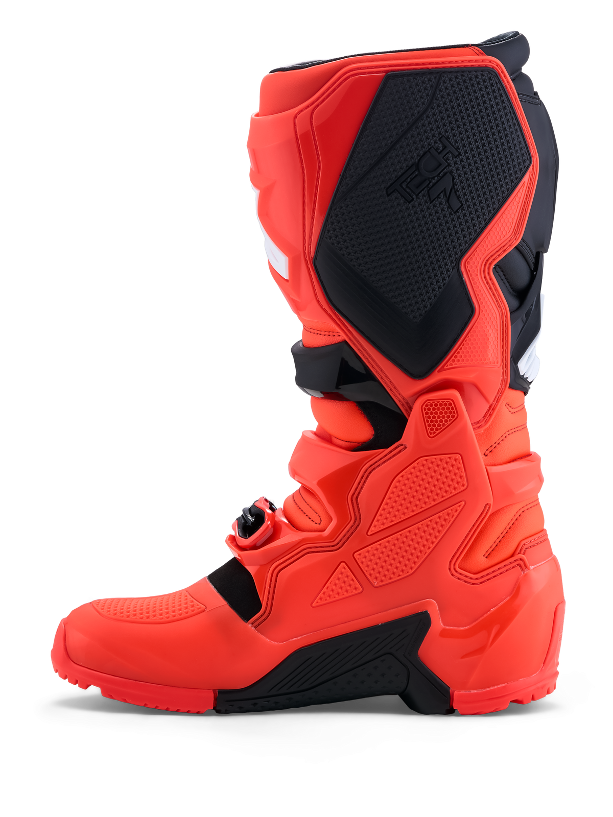 Alpinestars Tech 7 Enduro stövlar, motorcykelstövlar för herrar, röda och svarta, med CE-certifierat TPU-skydd och greppvänlig enduro-sula för terrängkörning.