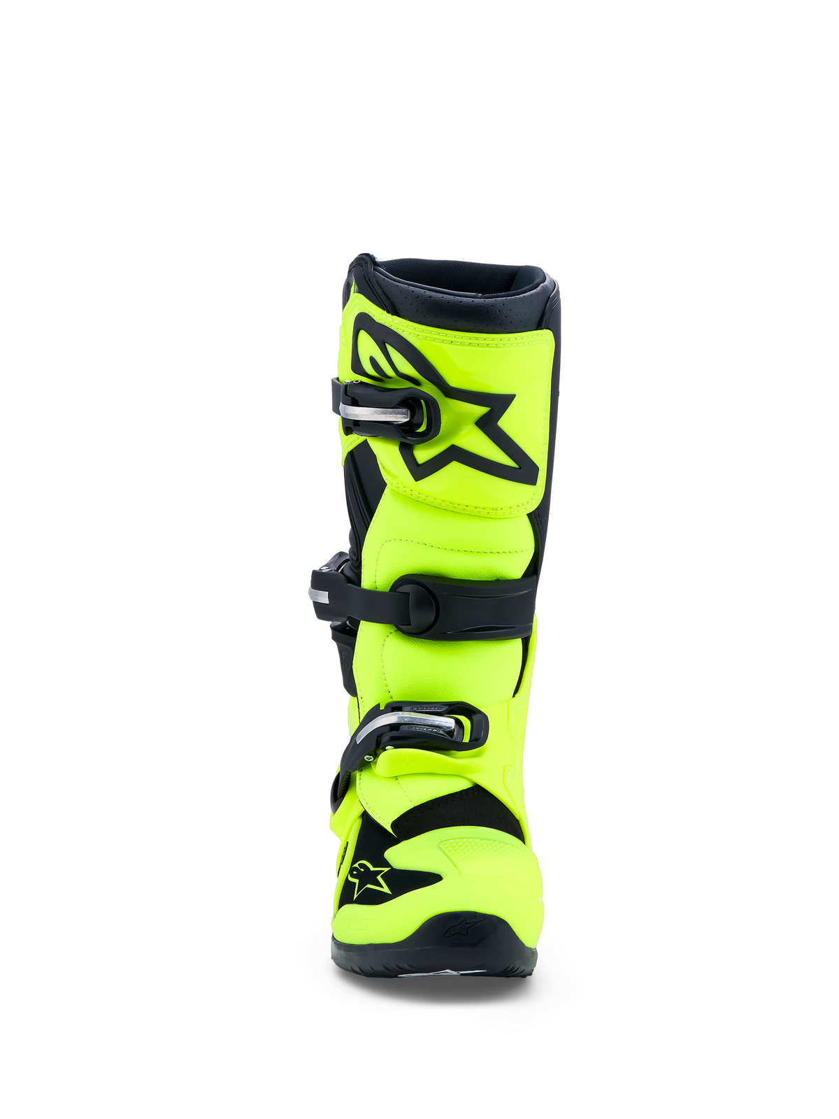 Alpinestars Youth Tech 7S Boots, Yellow Fluo and Black, CE certified motocross boots with TPU shin protection.