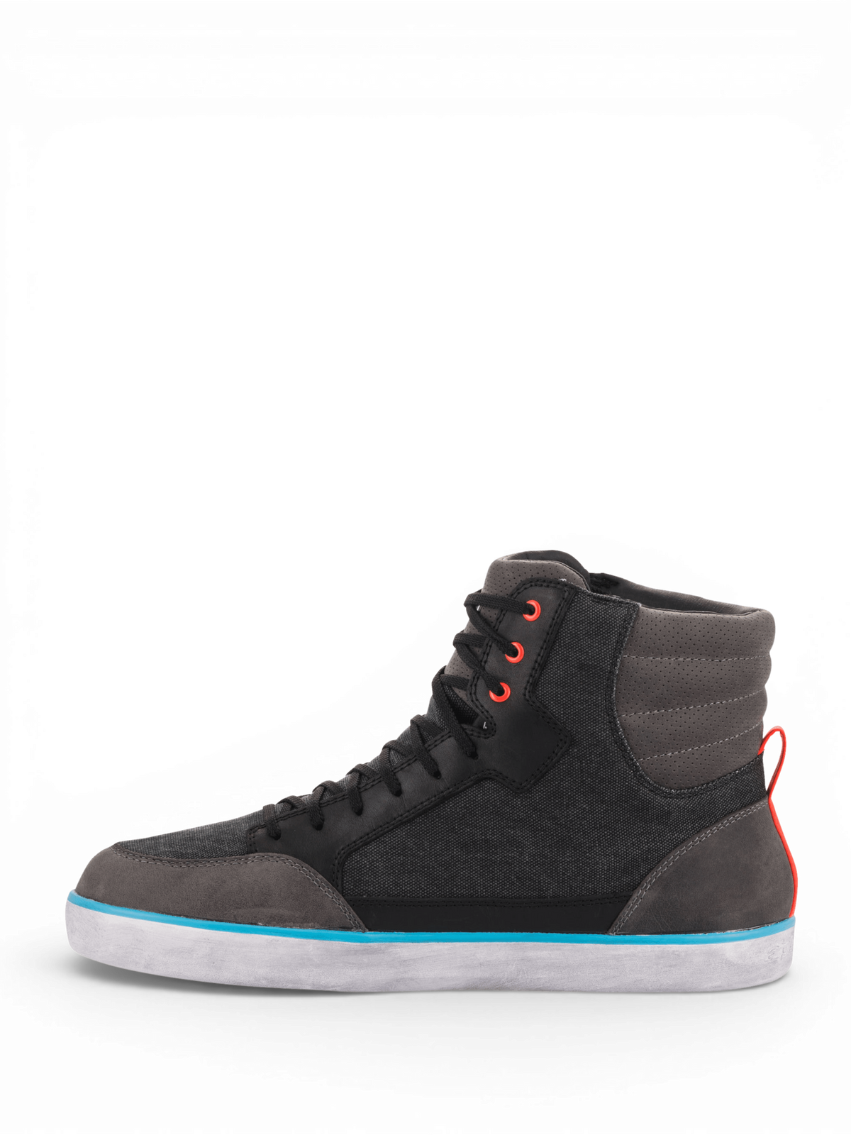 Alpinestars J-6 Vattentät Canvas motorcykelstövlar, grå och svarta urbana MC-skor i sneaker-stil med vattentätt membran.
