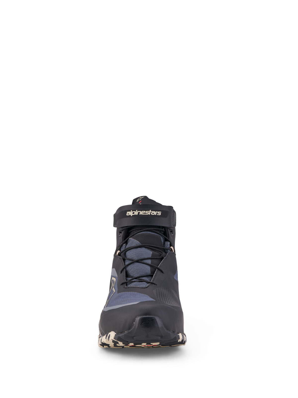 Alpinestars Cr-X Gore-Tex skor, låga vattentäta motorcykelskor, svarta, mörkgrå och beige, GORE-TEX-membran