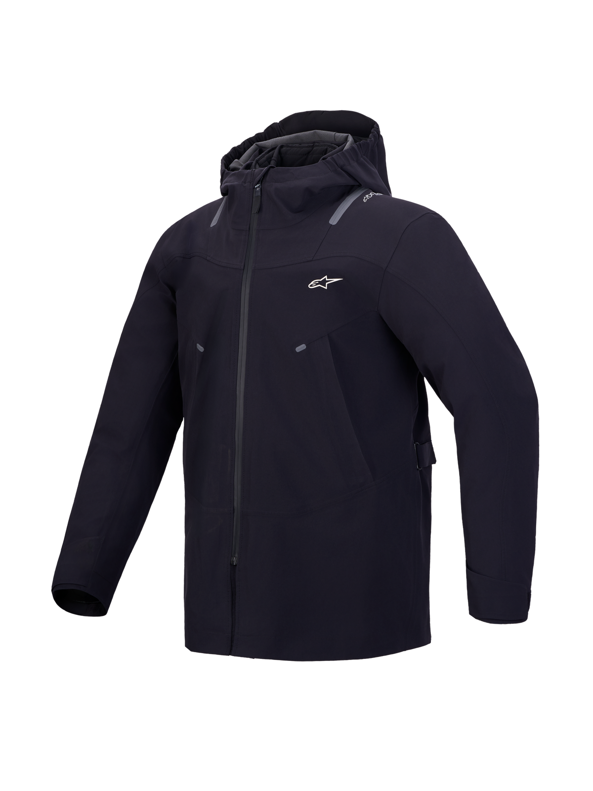 Alpinestars C-7 Drystar XF jacka, svart urban motorcykeljacka, vattentät och andningsbar laminerad stretch med huva och CE-certifierat skydd