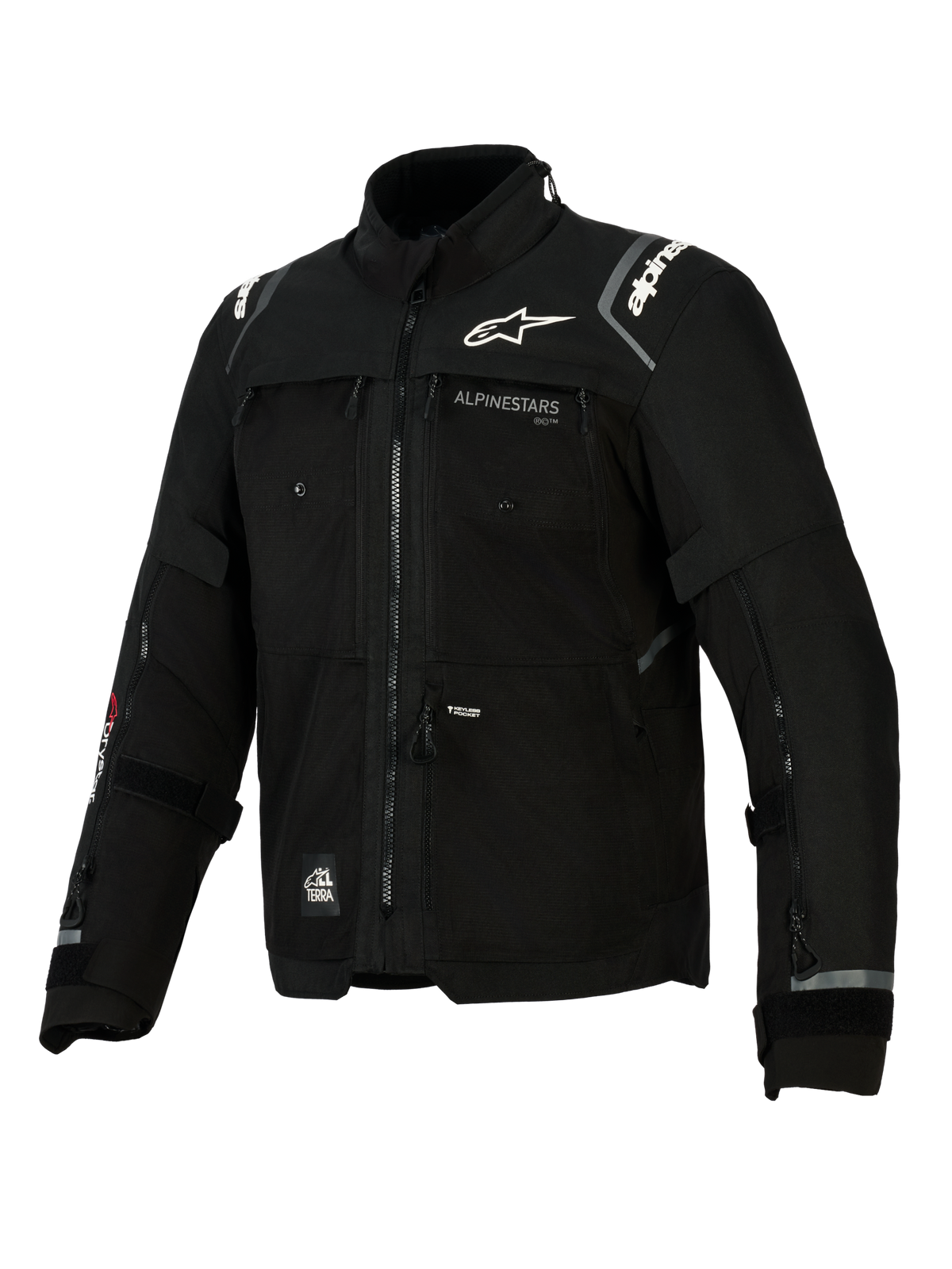 Alpinestars Cusco Drystar® herrjacka, svart vattentät textiljacka för äventyrstouring, Tech-Air-redo, CE-skydd nivå 2.