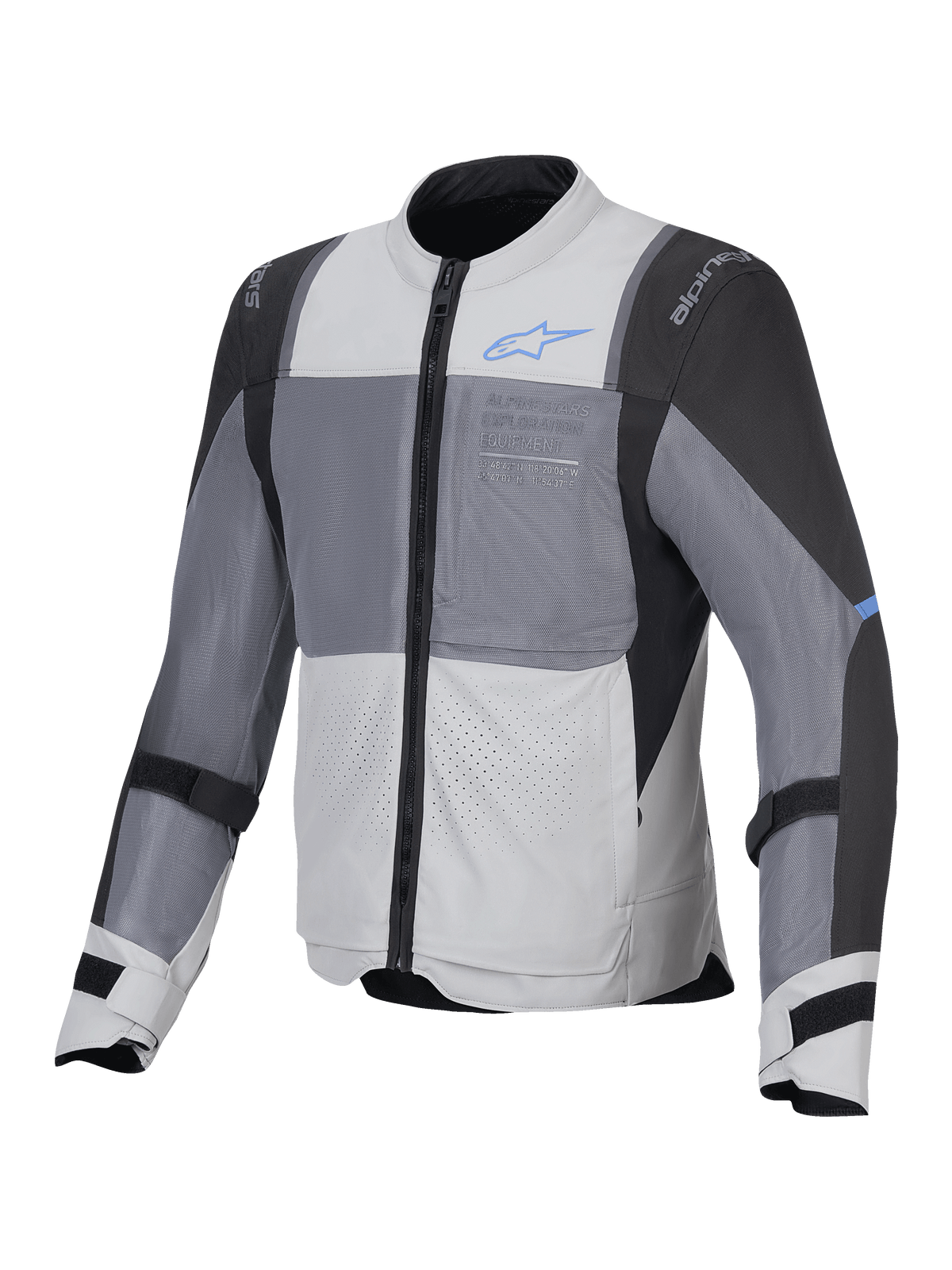 Alpinestars ST-2 Air Jacka, motorcykel touringjacka för herrar, isgrå, mörkgrå och svart, CE-certifierad med meshpaneler för ventilation och Nucleon Flex Plus-skydd