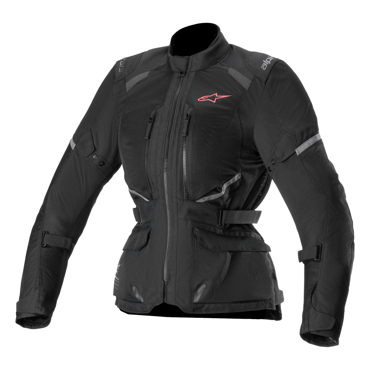 Alpinestars Stella Andes Air Drystar jacka, damtouringjacka, svart, CE-certifierad textiljacka med omfattande meshventilation och Tech-Air-kompatibilitet