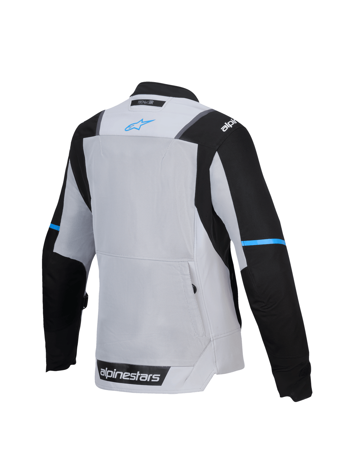 Alpinestars Stella ST-2 Air jacka, damtouringjacka i textil, baksida med meshventilation och ryggficka, grå och svart med blå detaljer, CE-certifierad nivå AA, Tech-Air-förberedd