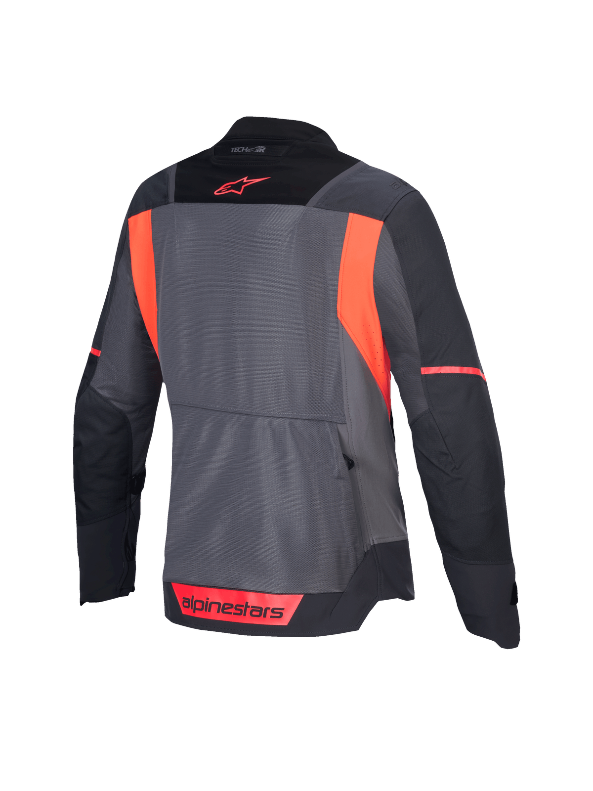 Alpinestars Stella ST-2 Air jacka, damtouringjacka, baksida i mörkgrått och fluorkorall med meshpaneler för ventilation och CE-nivå AA-certifiering