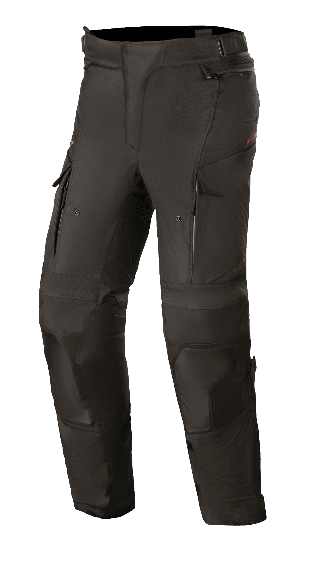Alpinestars Stella Andes V3 Drystar motorcykelbyxor dam, svarta touringbyxor, vattentät och ventilerande textilkonstruktion, förstärkta paneler på knän och lår, ventilationsöppningar med dragkedja på låren, cargofickor och justerbar midja för äventyrsåkning.
