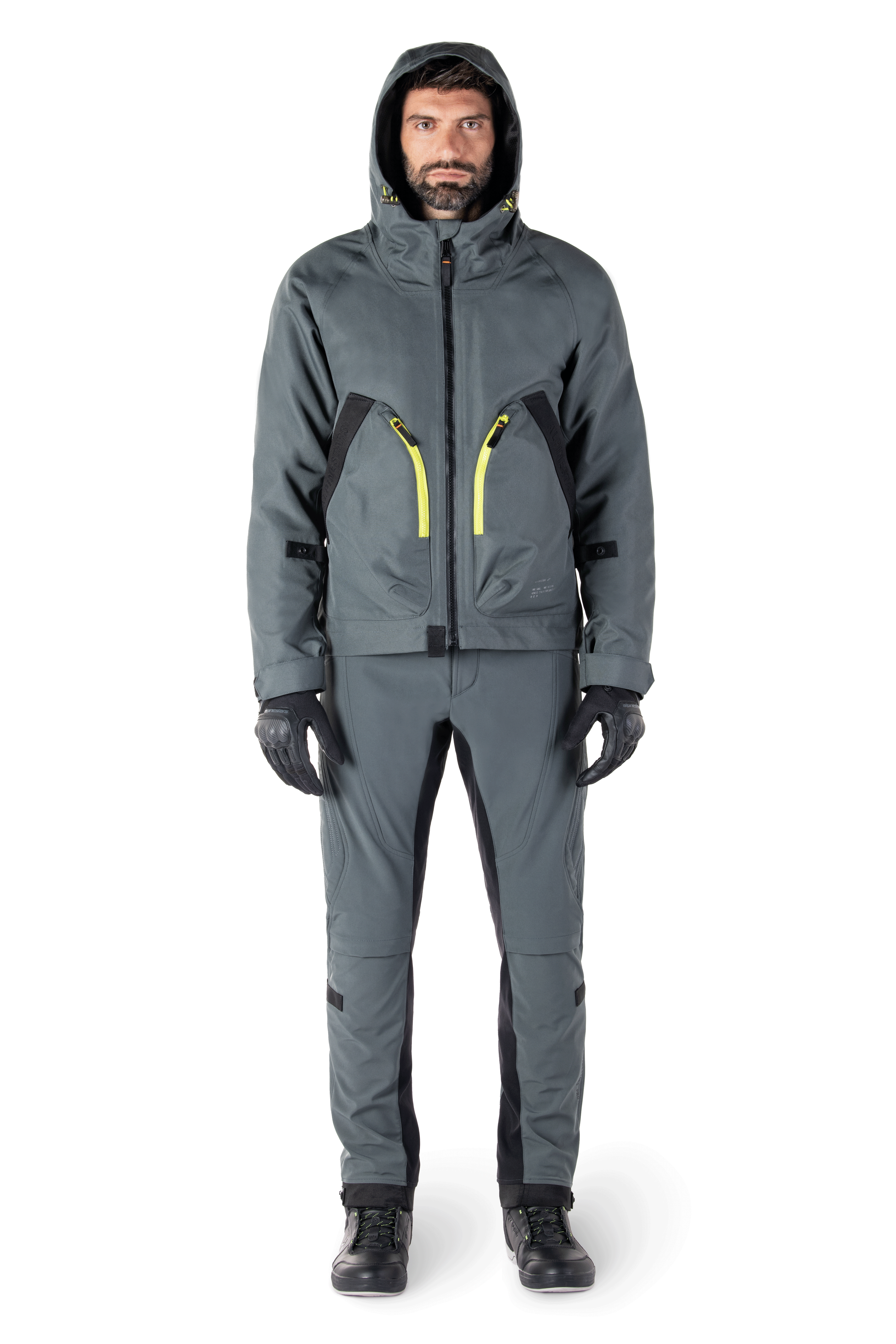 Alpinestars Morush Vattentät Parka, urban grå motorcykeljacka, streetwear-inspirerad design med stora framfickor och stormsäker huva, urban grå textilfinish