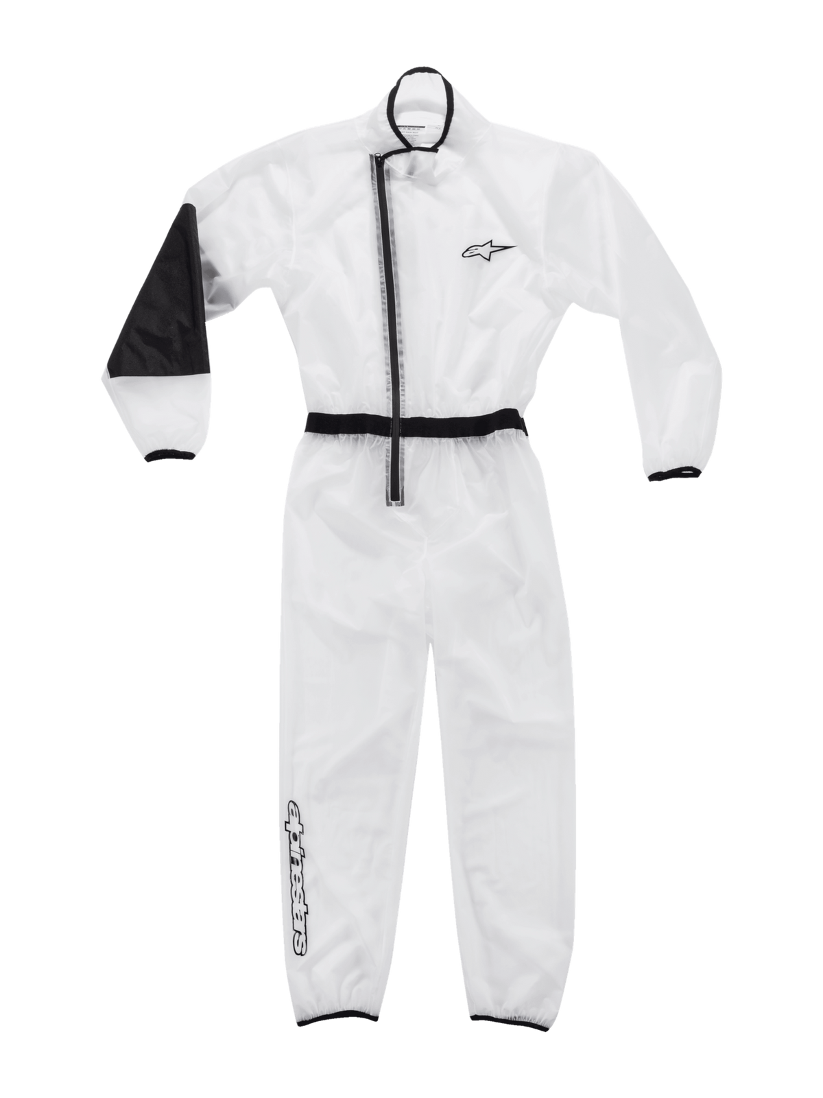 Alpinestars Kart regnställ och Ungdom Kart regnställ, genomskinlig och svart vattentät kartingoverall med förstärkt armbåge.