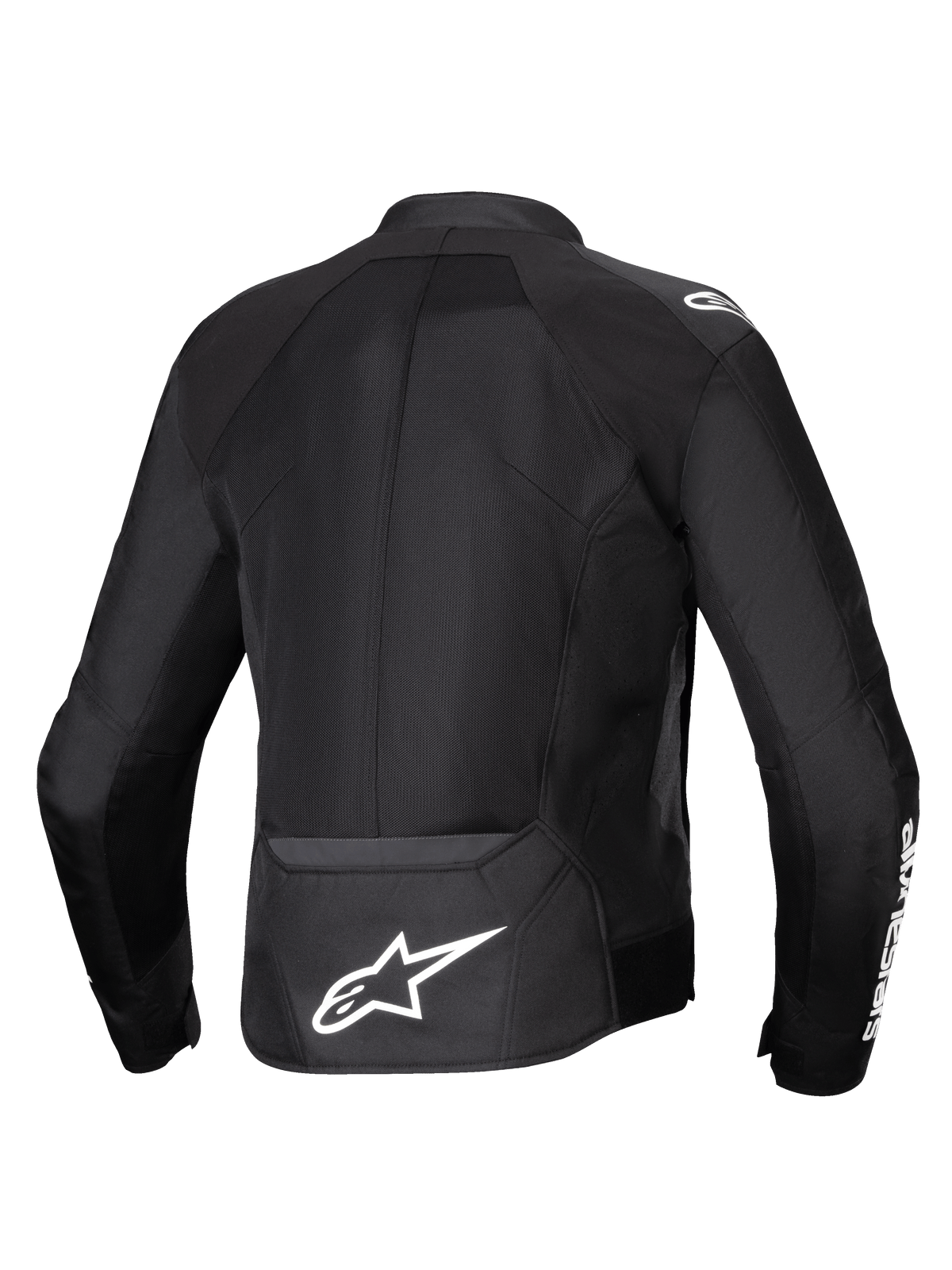 Alpinestars Viper Air V4 jacka, svart motorcykeljacka i textil med ventilerade meshpaneler och Astars-logotyp på ryggen.