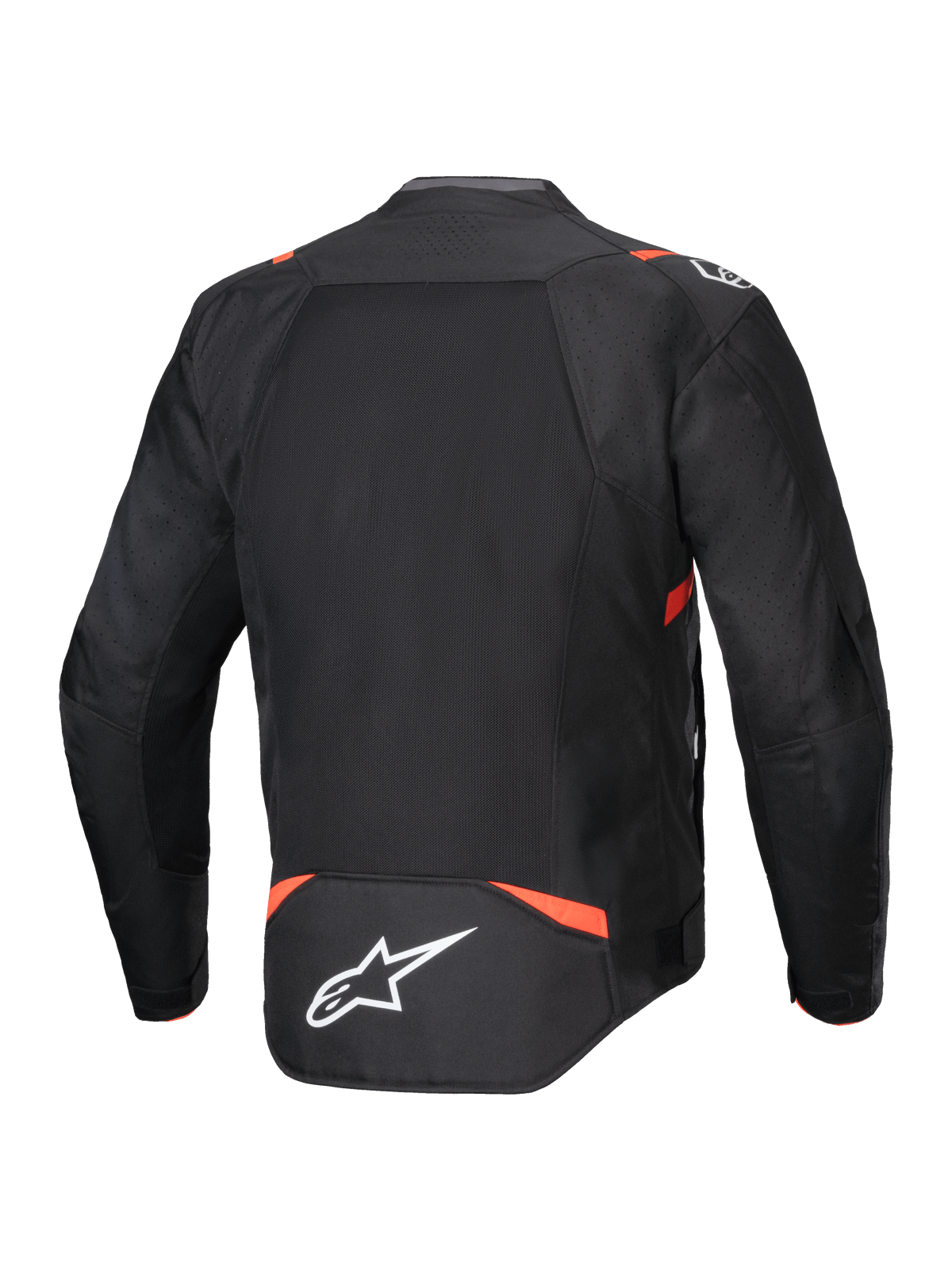 Alpinestars T-SPS Air V2 jacka, motorcykeljacka i textil, herr, svart och röd fluo, med ventilerade meshpaneler på ryggen.