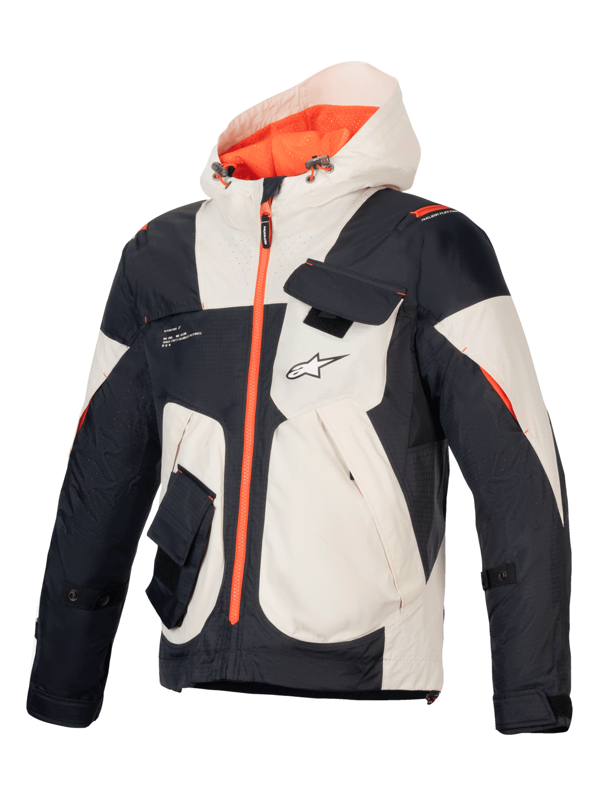 Alpinestars Mogress Air jacka, urban motorcykeljacka för herrar i svart, mandel och orange med ventilerad ripstop.