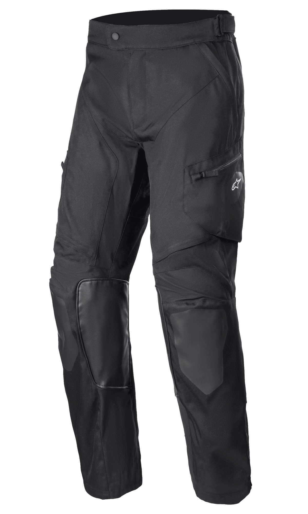 Alpinestars Venture XT Pants Over Boot, svarta motorcykelbyxor för äventyrskörning, förstärkt knä- och lårskydd, texturerat hållbart tyg, justerbar midja, fickor med dragkedja, skyddande körutrustning