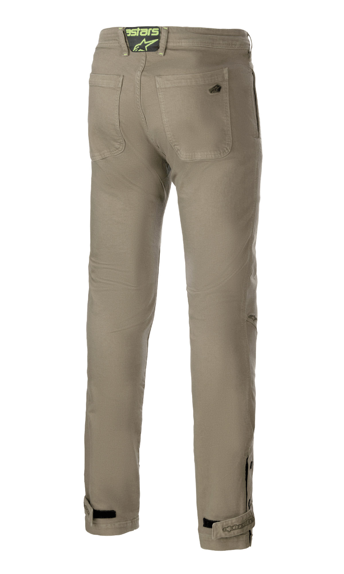 Alpinestars Stratos Regular Fit Tech Riding Pants, rear view of gray Cordura motorcycle pants with tapered jogger fit.