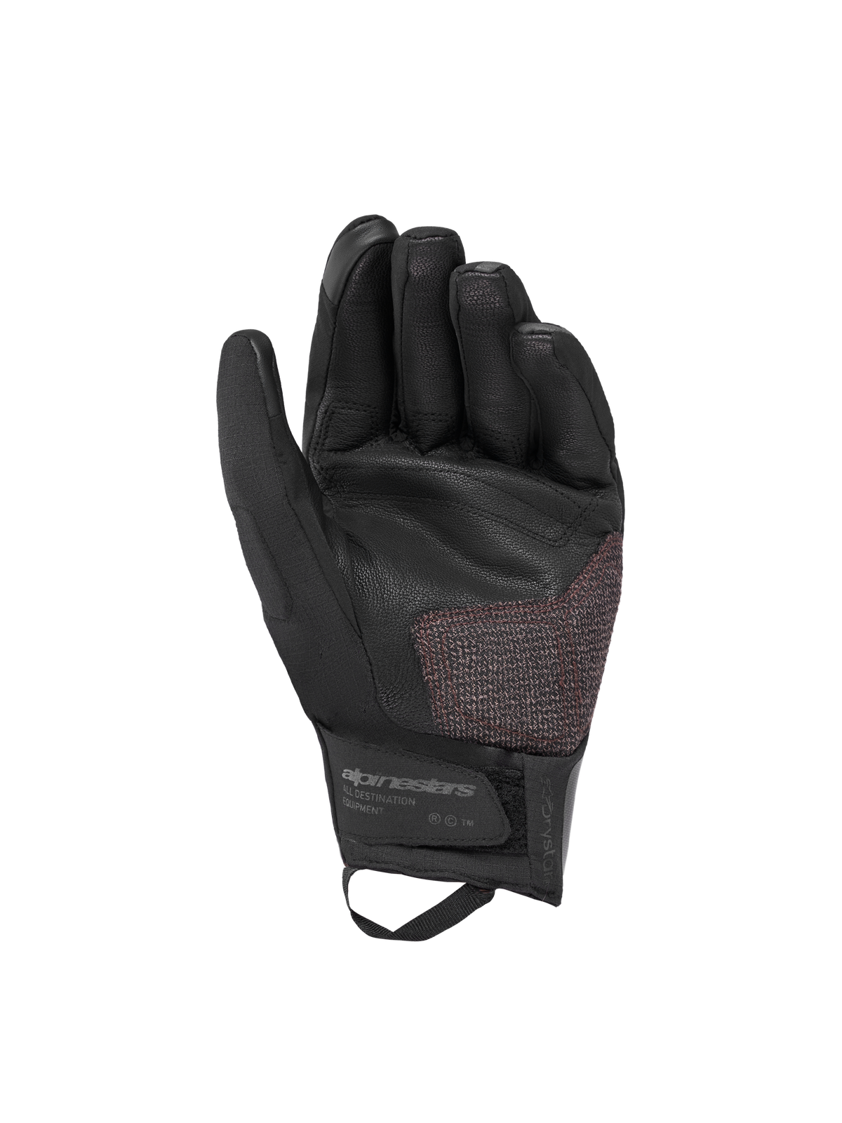 Alpinestars Harok Pro Drystar handskar, svarta motorcykelhandskar för äventyrsturer, getläder i handflatan och aramidförstärkning på stötzonen