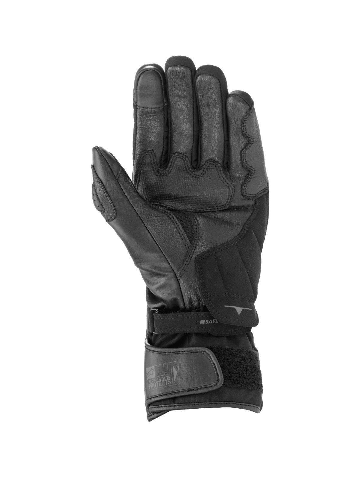 Alpinestars SP-365 Drystar® handskar, svarta och antracitgrå vattentäta racinghandskar med läderhandflata.