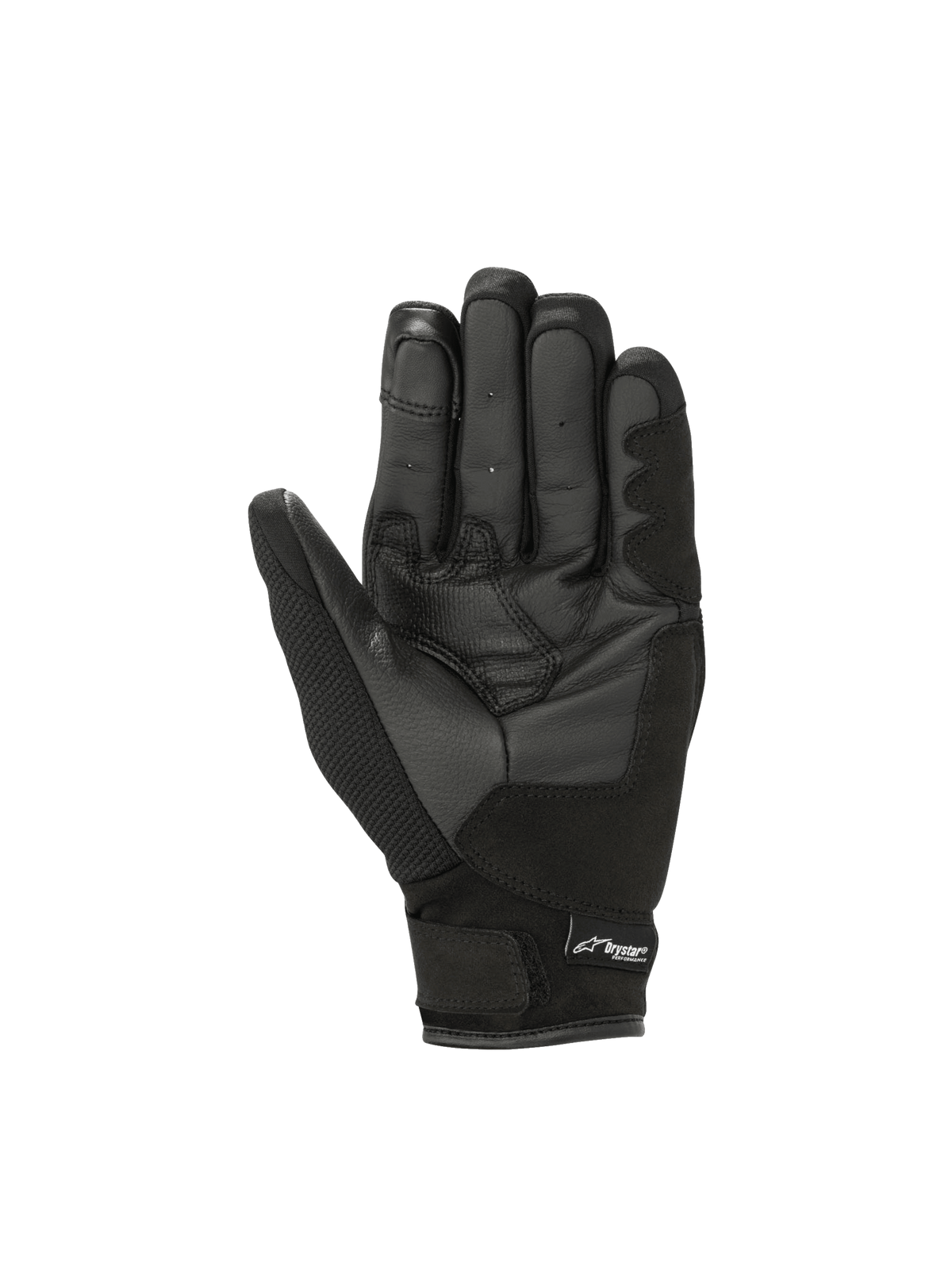 Alpinestars Stella S-Max Drystar handskar, motorcykelhandskar för dam, svarta och antracitgrå, vattentät läderhandflata, CE-certifierade med kort krage och Drystar-logotyp.