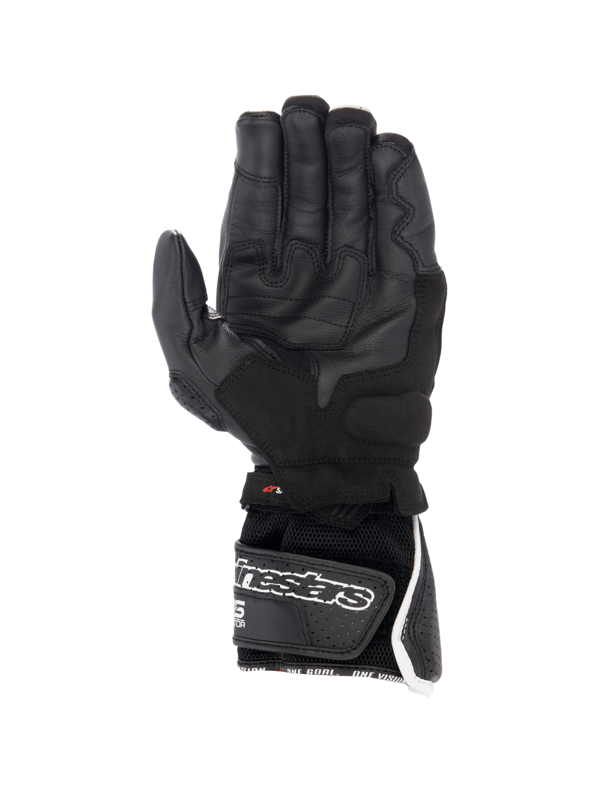 Alpinestars SP-8 V3 Air handskar, MC-handskar för racing, herr, svarta och vita, perforerat läder med säkert grepp.