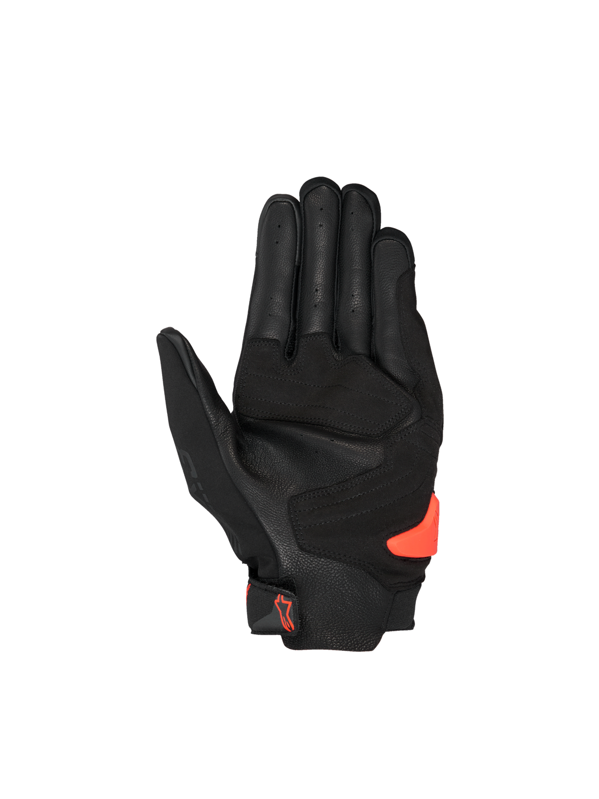 Alpinestars SP X 3 handskar, svarta motorcykelhandskar för män med röd accent, perforerad läderhandflata och TPR-slider.