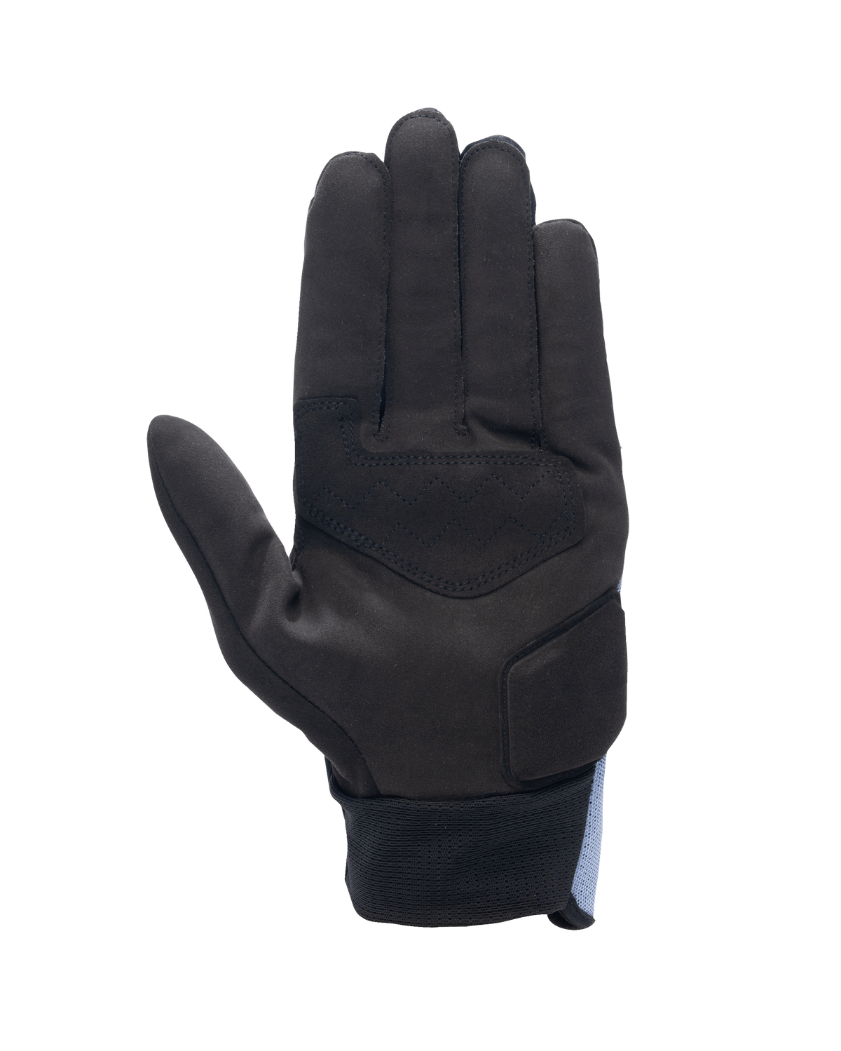 Alpinestars Stated Air Gloves, Palm View, Stonewash Blue Black, black synthetic suede palm with reinforcements, ribbed wrist closure, streamlined design for urban summer motorcycle riding